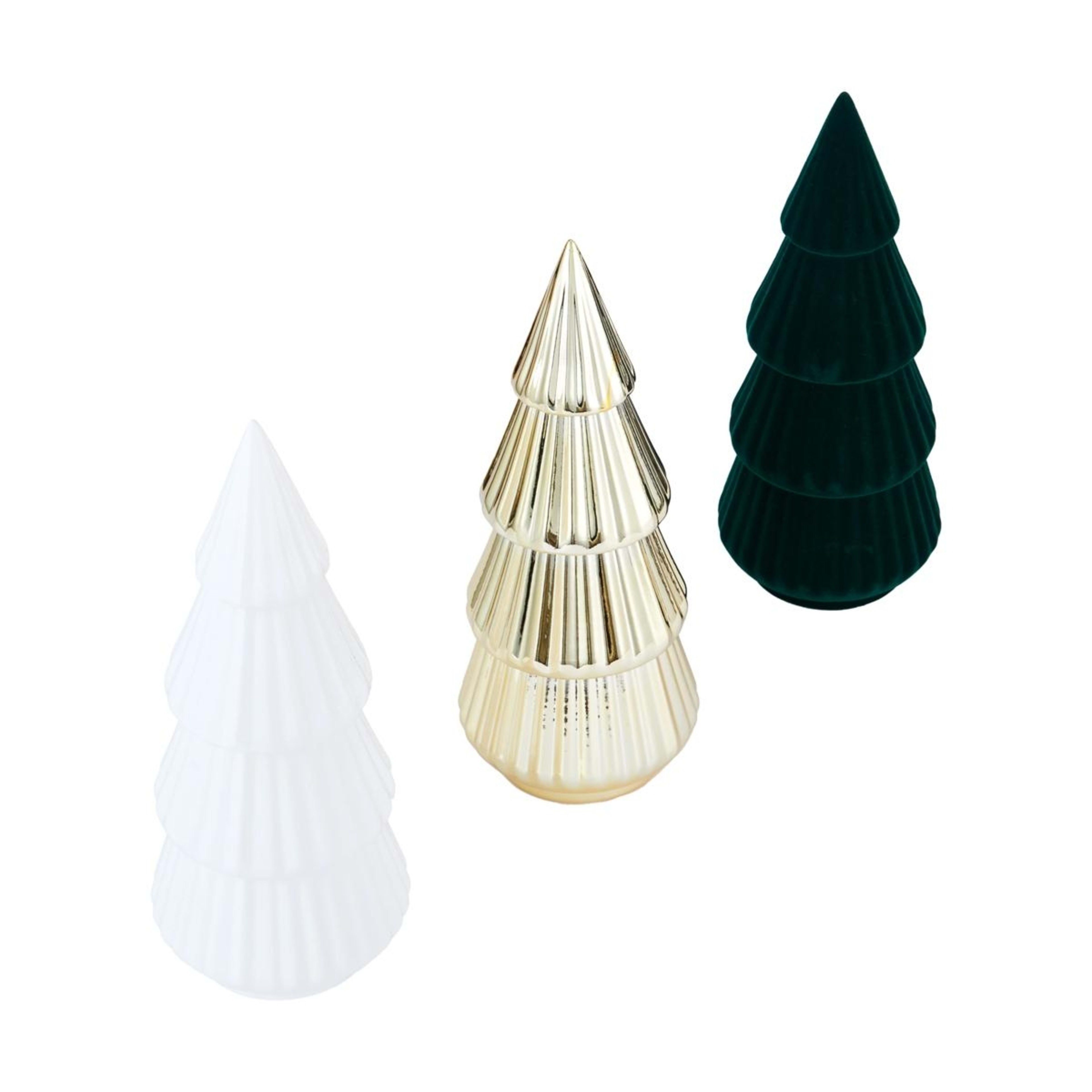 5 Metallic/Flocked/White Tabletop Tree - Assorted, 5 of 6