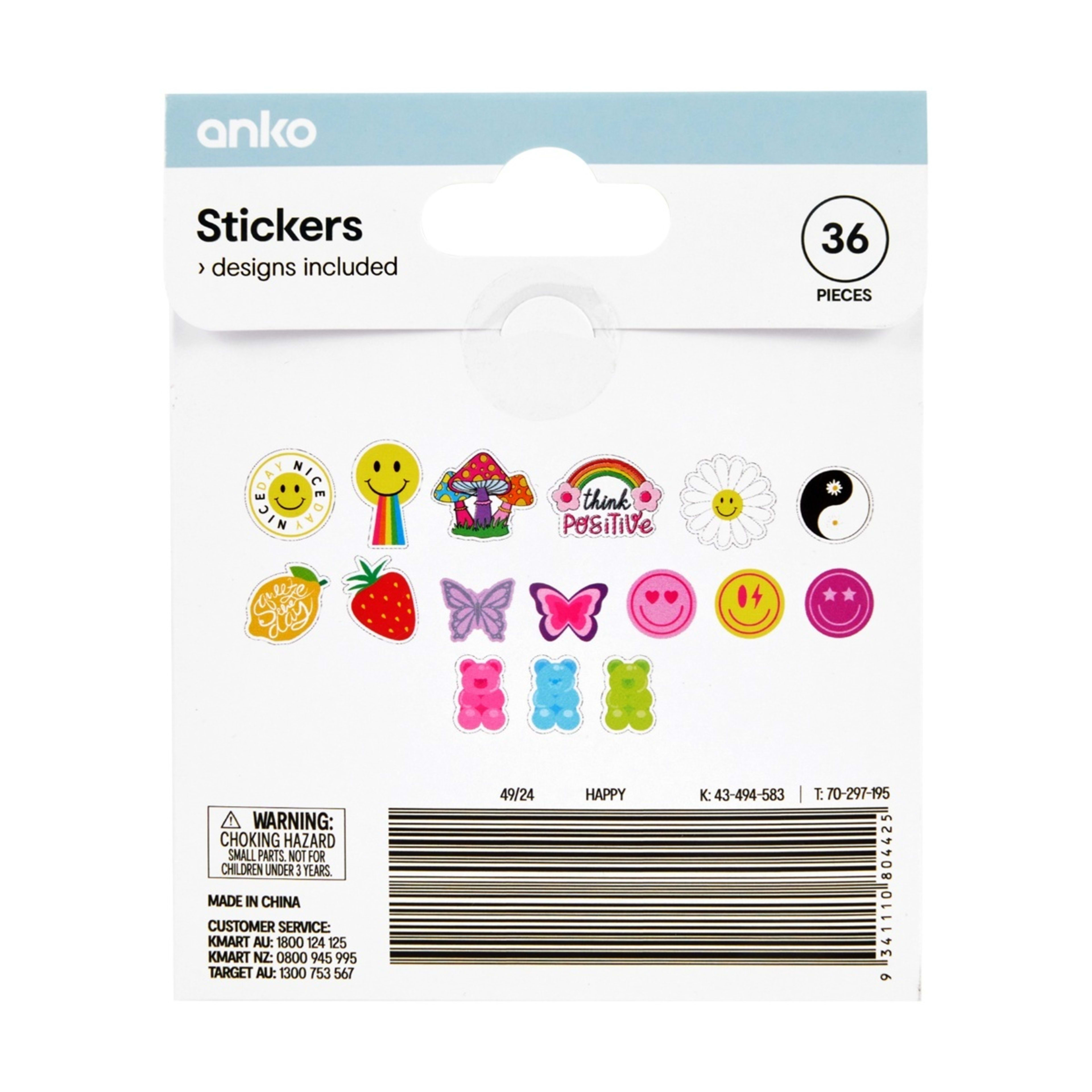 36 Piece Stickers - Happy - Kmart