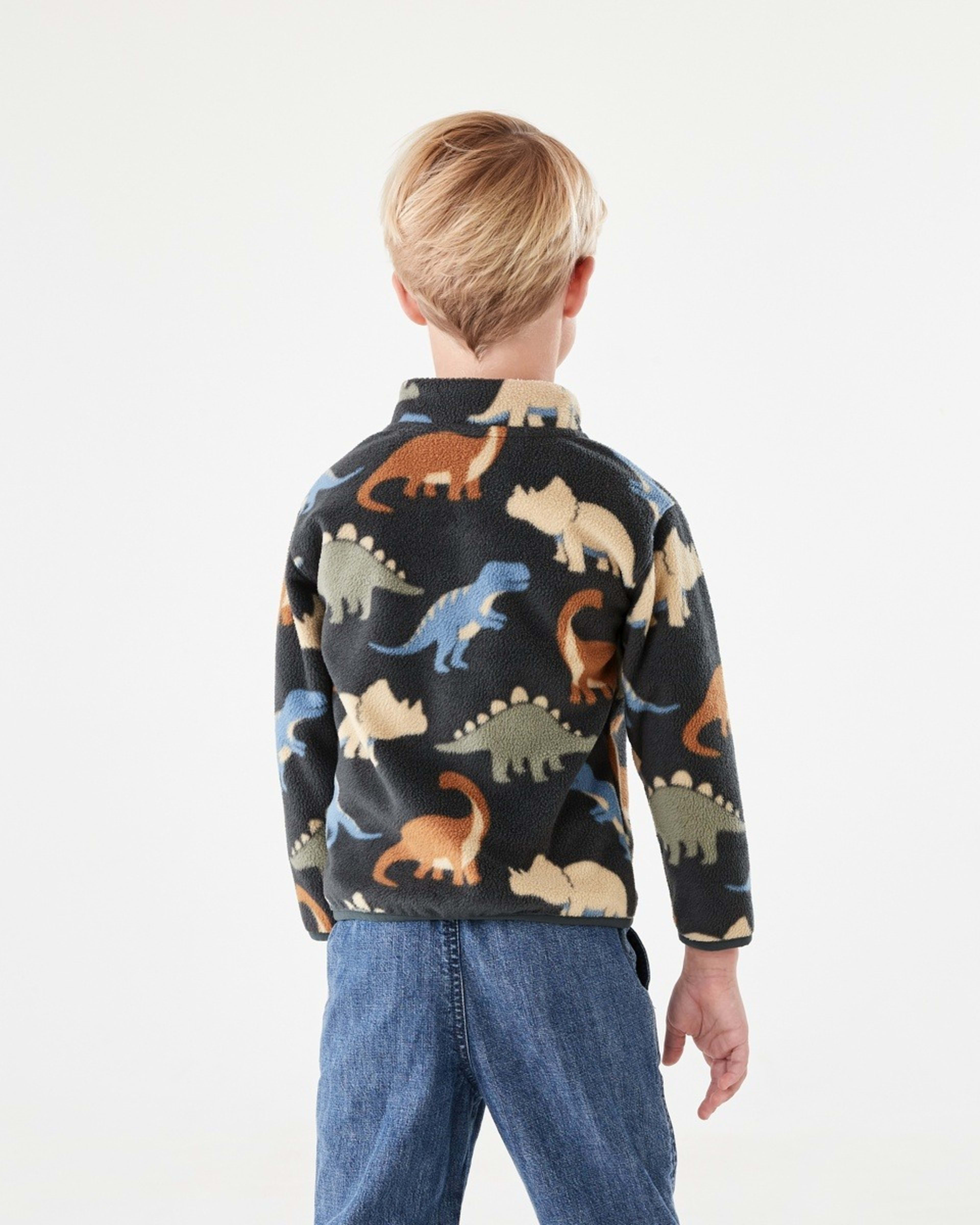 3 Fleece Zip Through Sweatshirt Gry Dino, 3 of 9