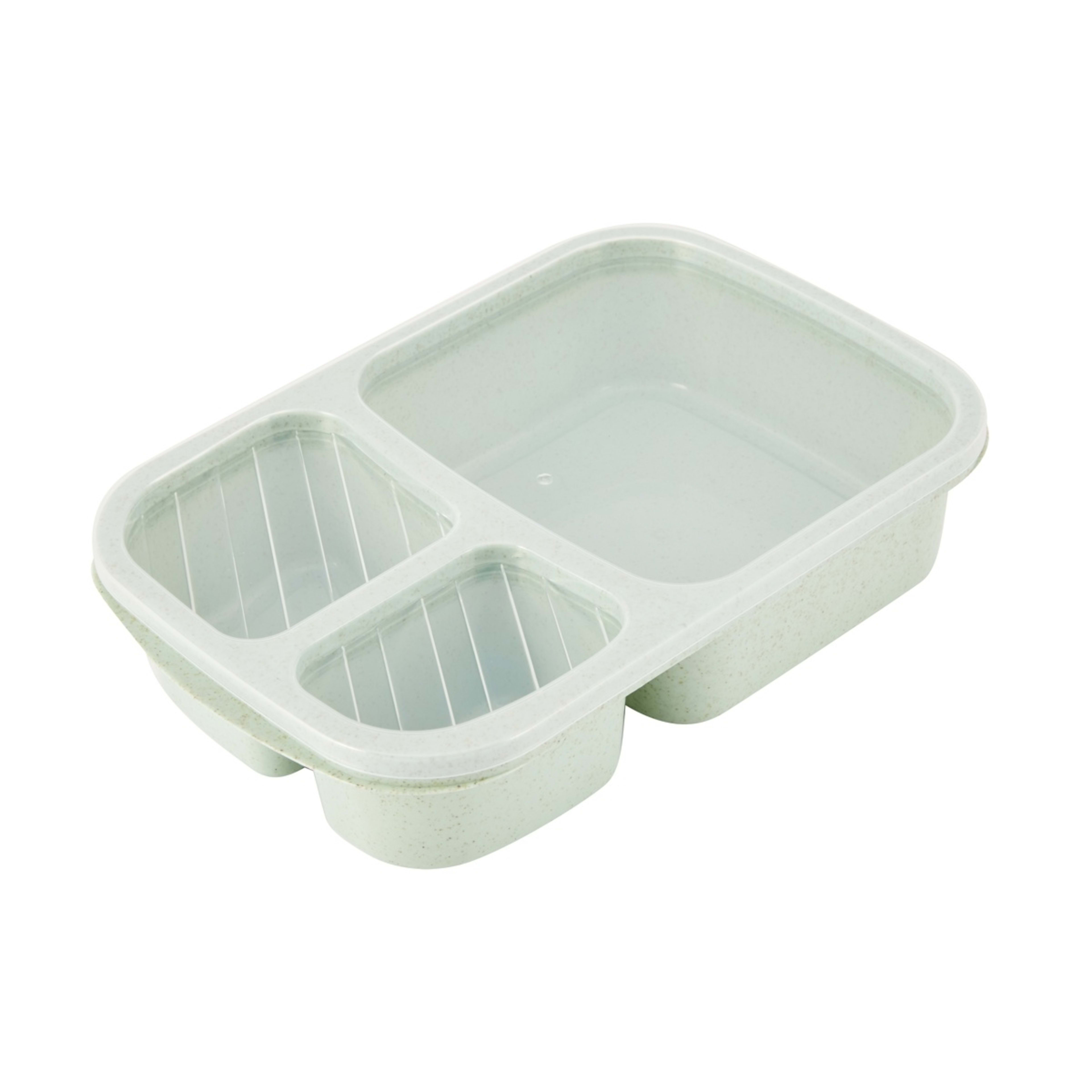 1 Sage Wheat Straw 3 Section Container