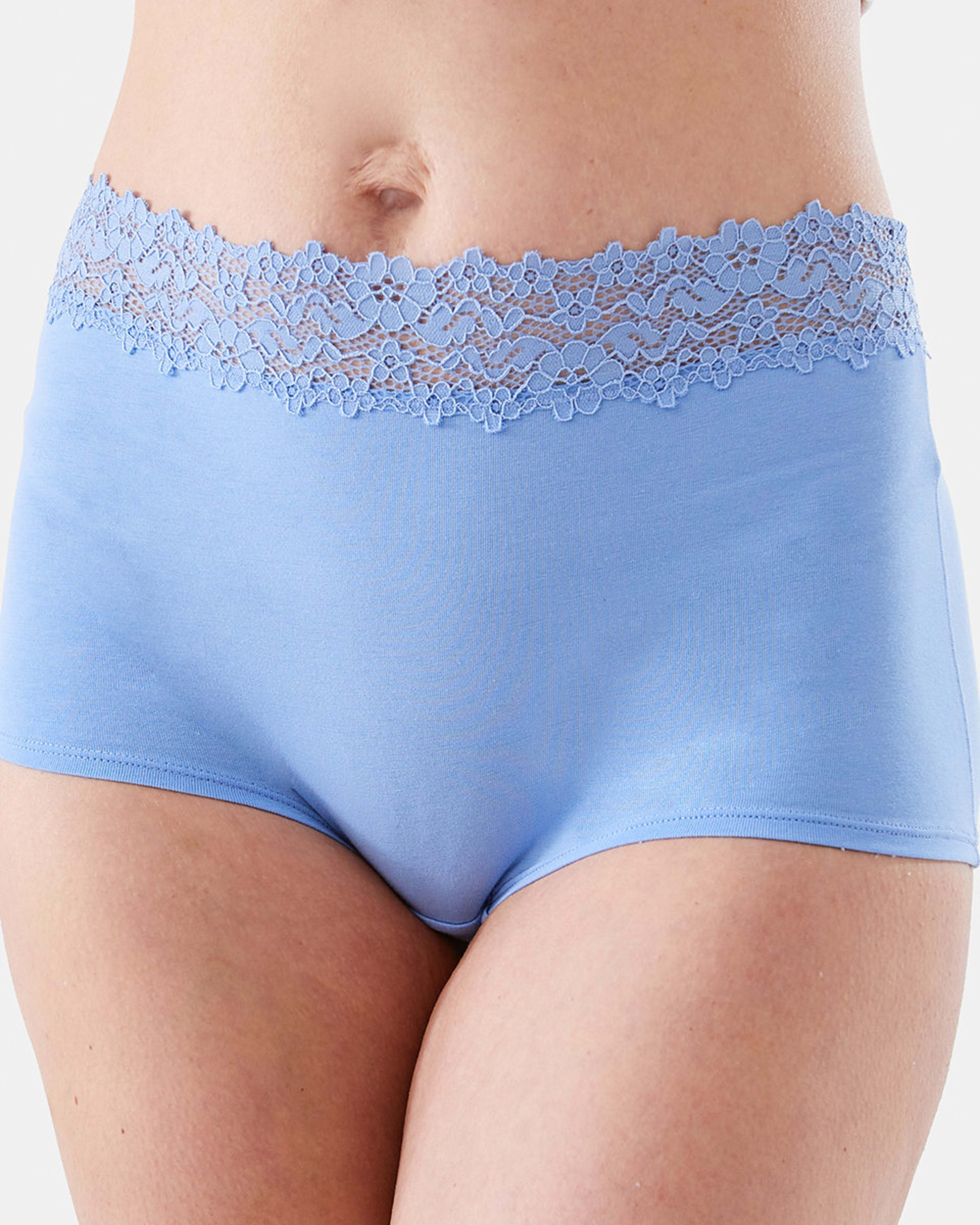 5 3 Pack Cotton Lace Boyleg Briefs Ff Bl Hy, 5 of 8