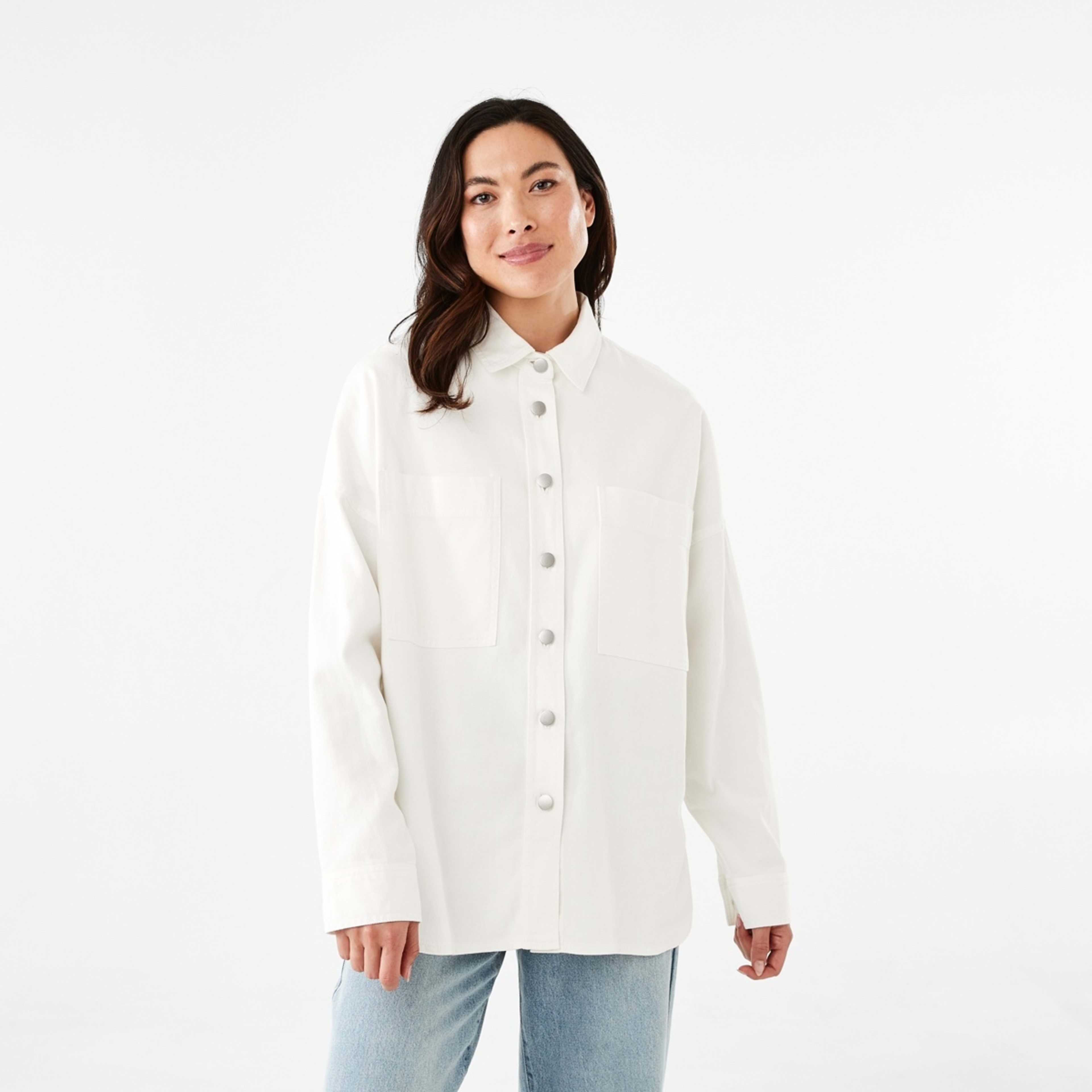 2 Long Sleeve Denim Shirt Ecru, 2 of 9