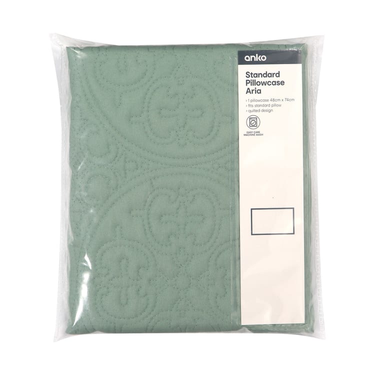 Aria Standard Pillowcase Sage Kmart