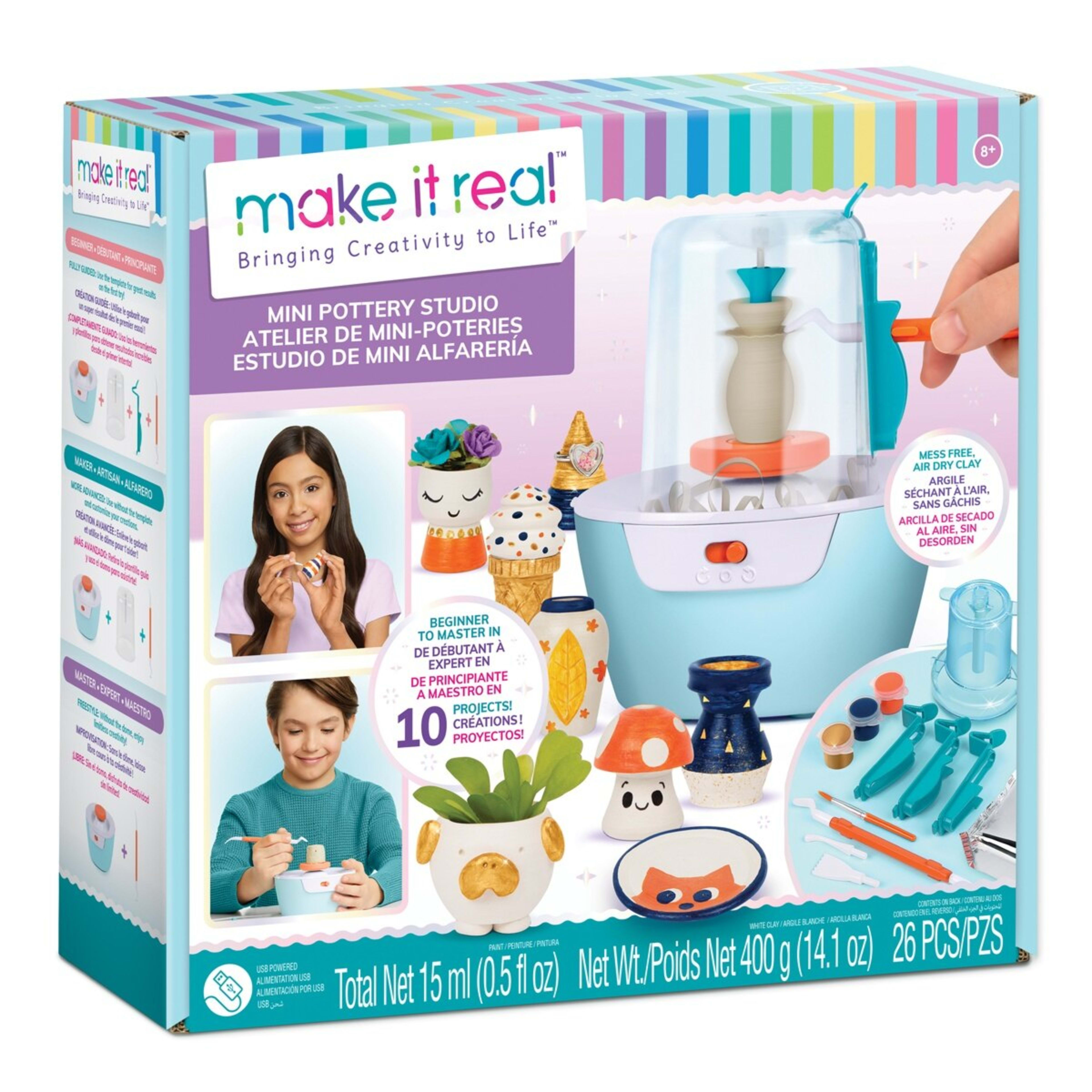 1 26 Piece Make It Real Mini Pottery Studio