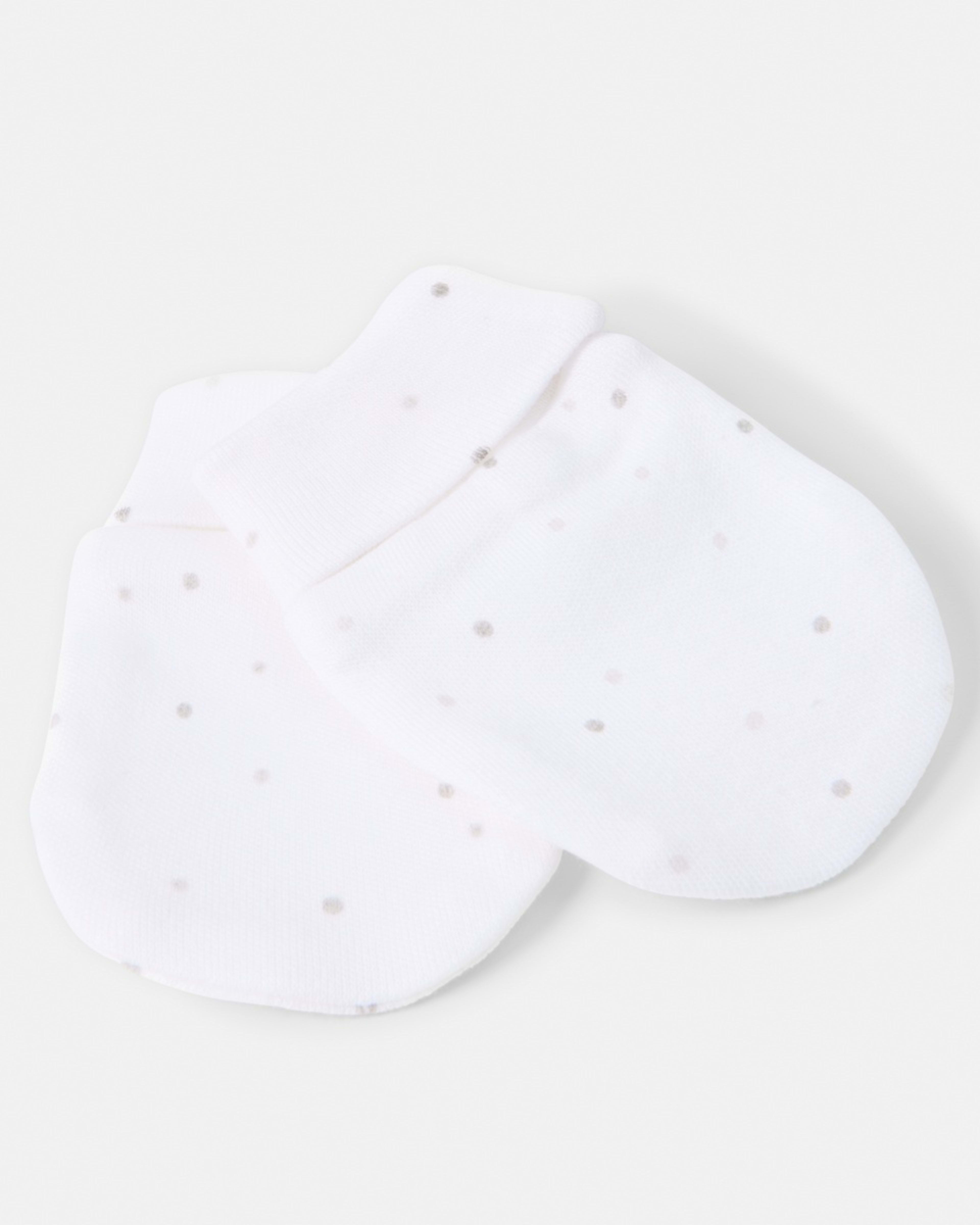 6 2 Pack Newborn Hat and Mittens Set Grey Stripe And Spot, 6 of 8