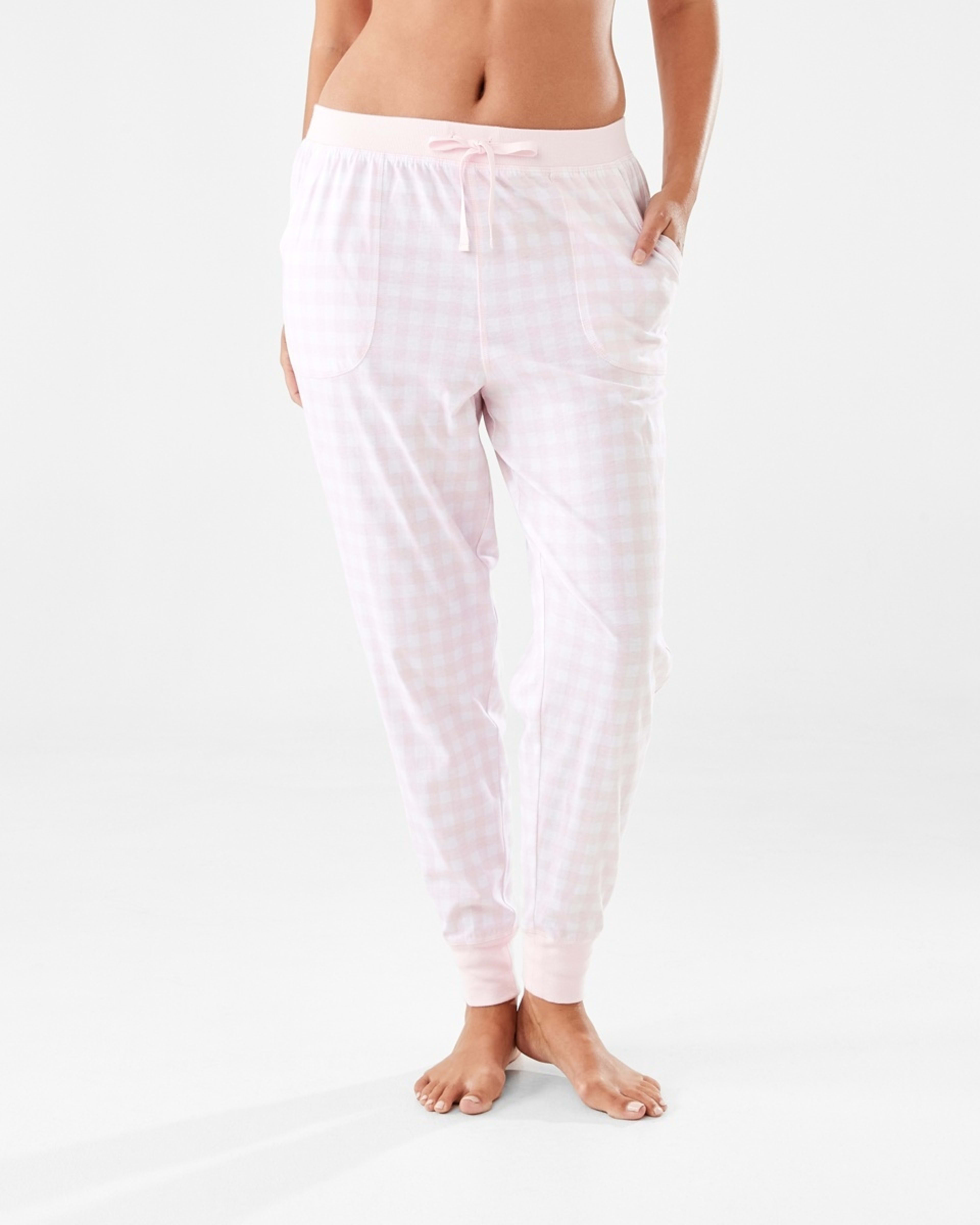 1 Printed Knit Cuffed Pants Gin Chk Pk