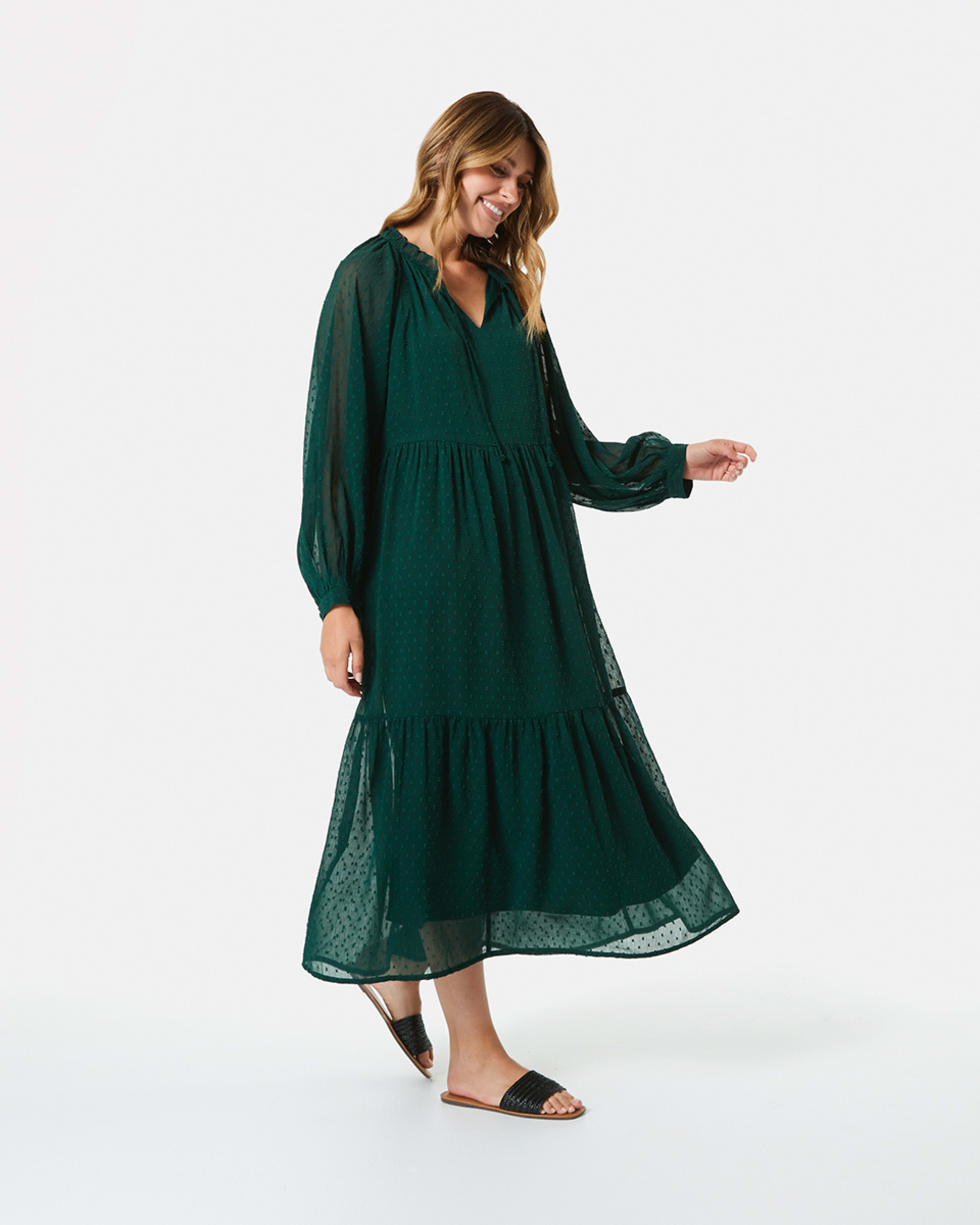 Long Sleeve Tiered Maxi Dress - Kmart