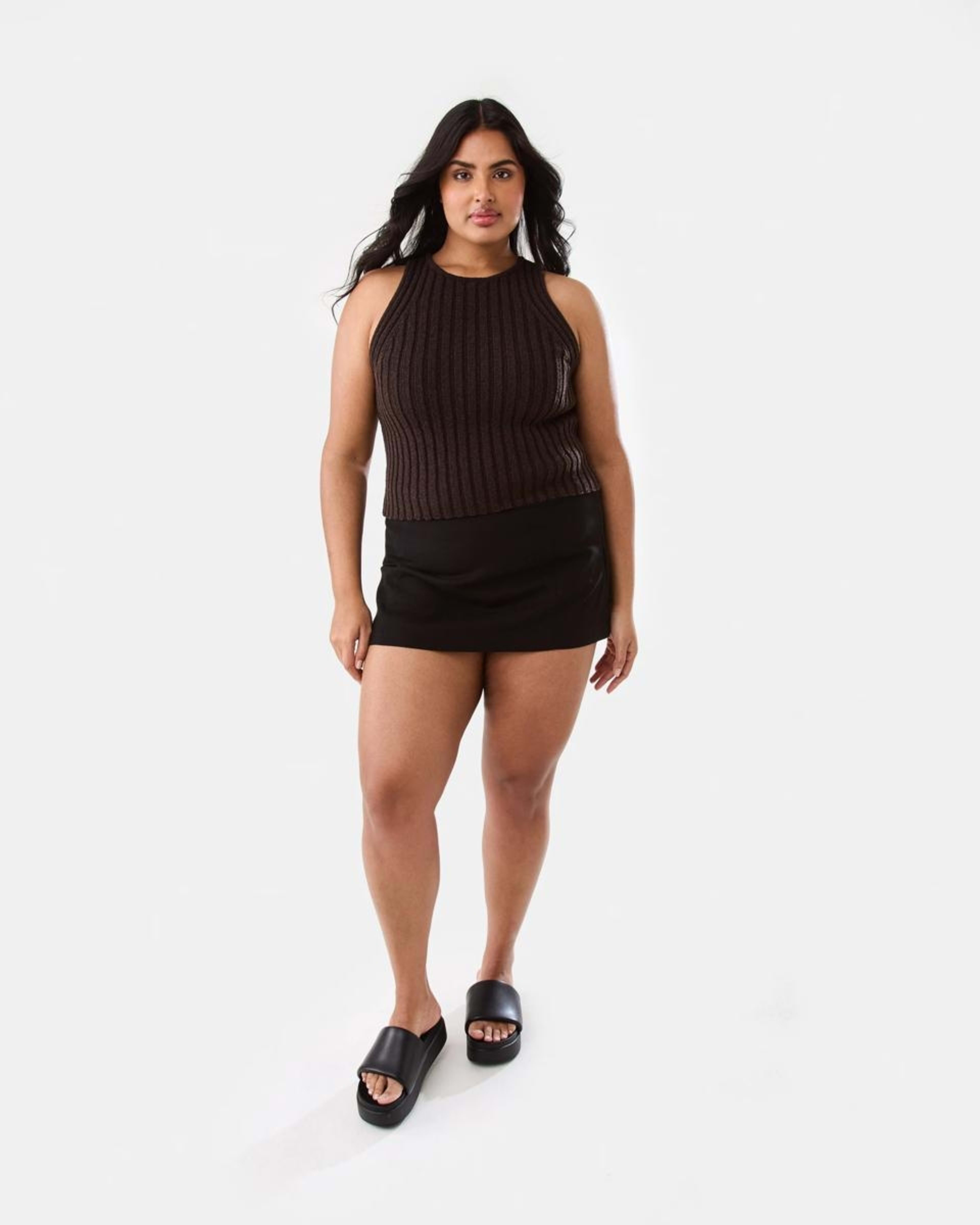 4 Linen Blend Mini Skort BLACK, 4 of 10