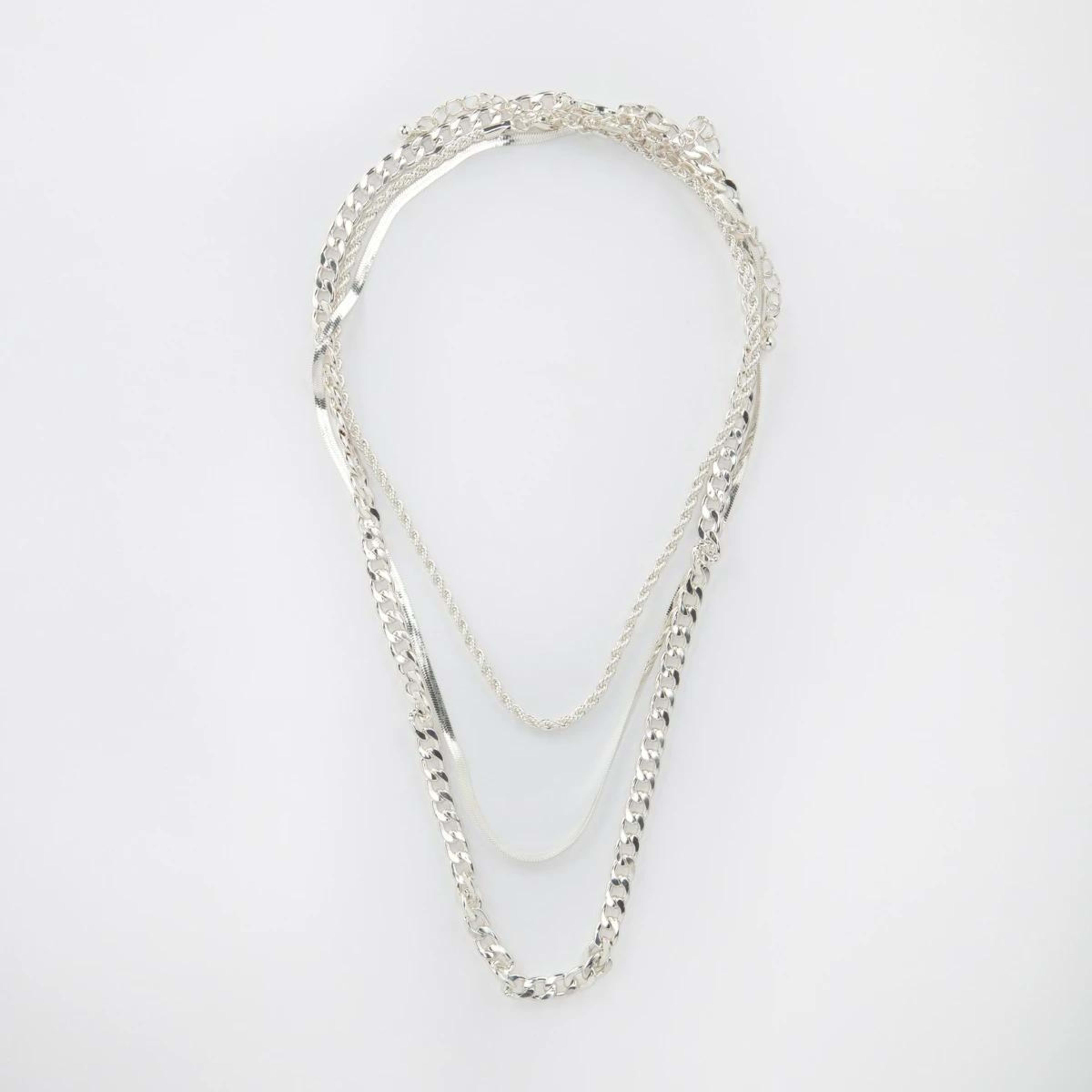 2 3 Pack Essential Chain Necklace - Silver Tone, 2 of 5