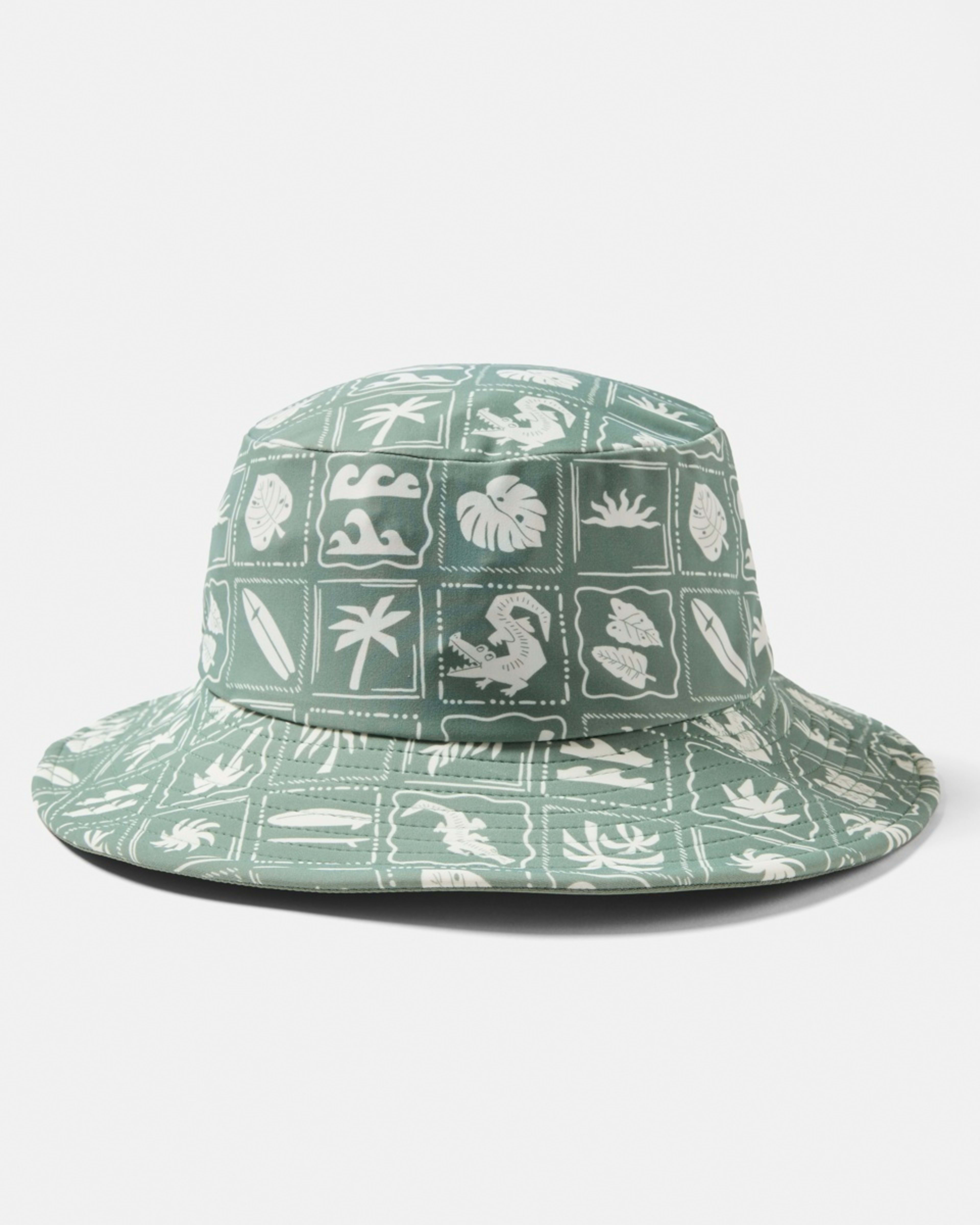 1 Swim Hat GREEN SURF SQUARES, 1 of 2