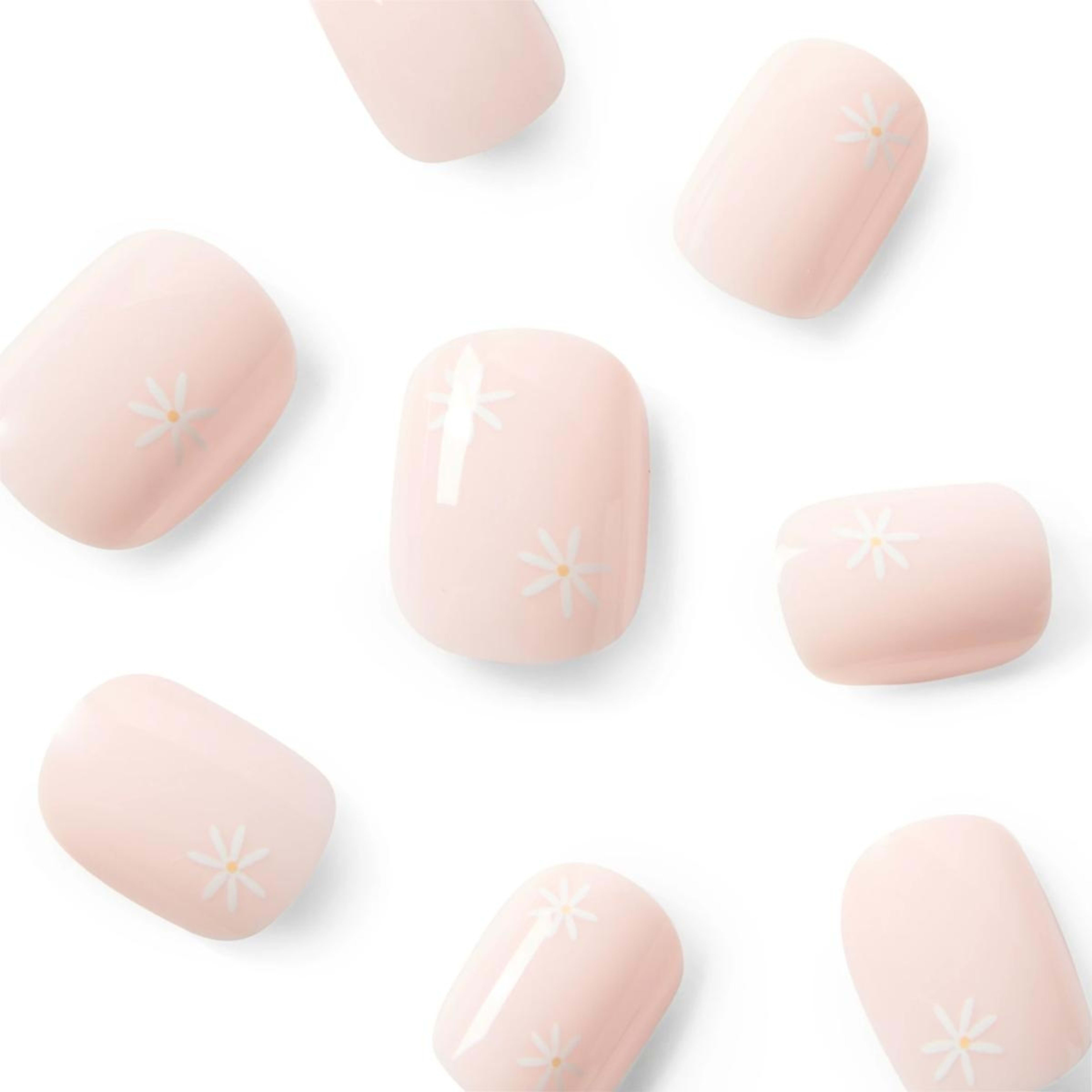 3 OXX Cosmetics 24 Pack Artificial Nails with Adhesive - Short Square Shape, Daisies, 3 of 5