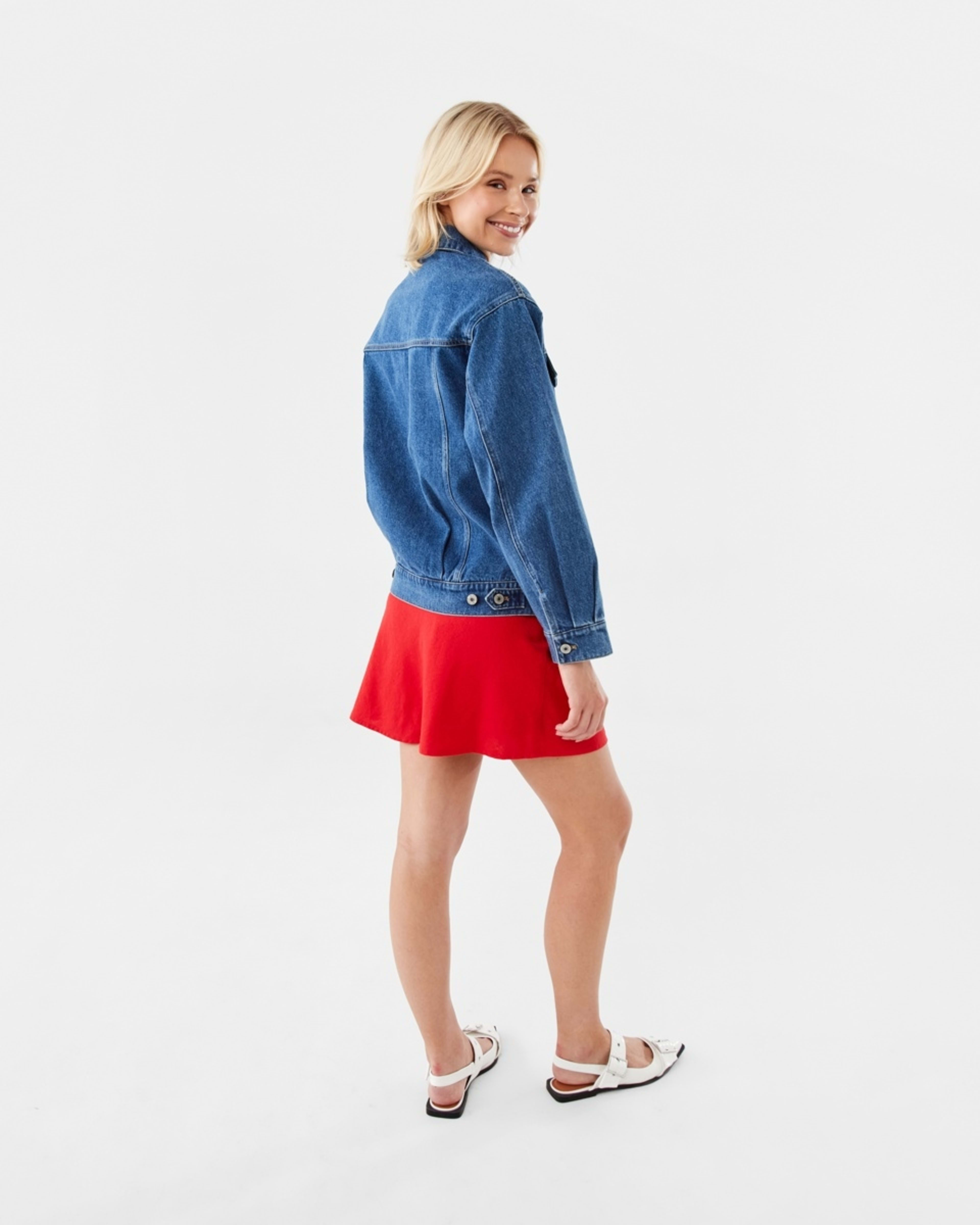 7 Oversized Denim Jacket Mid Wash, 7 of 10