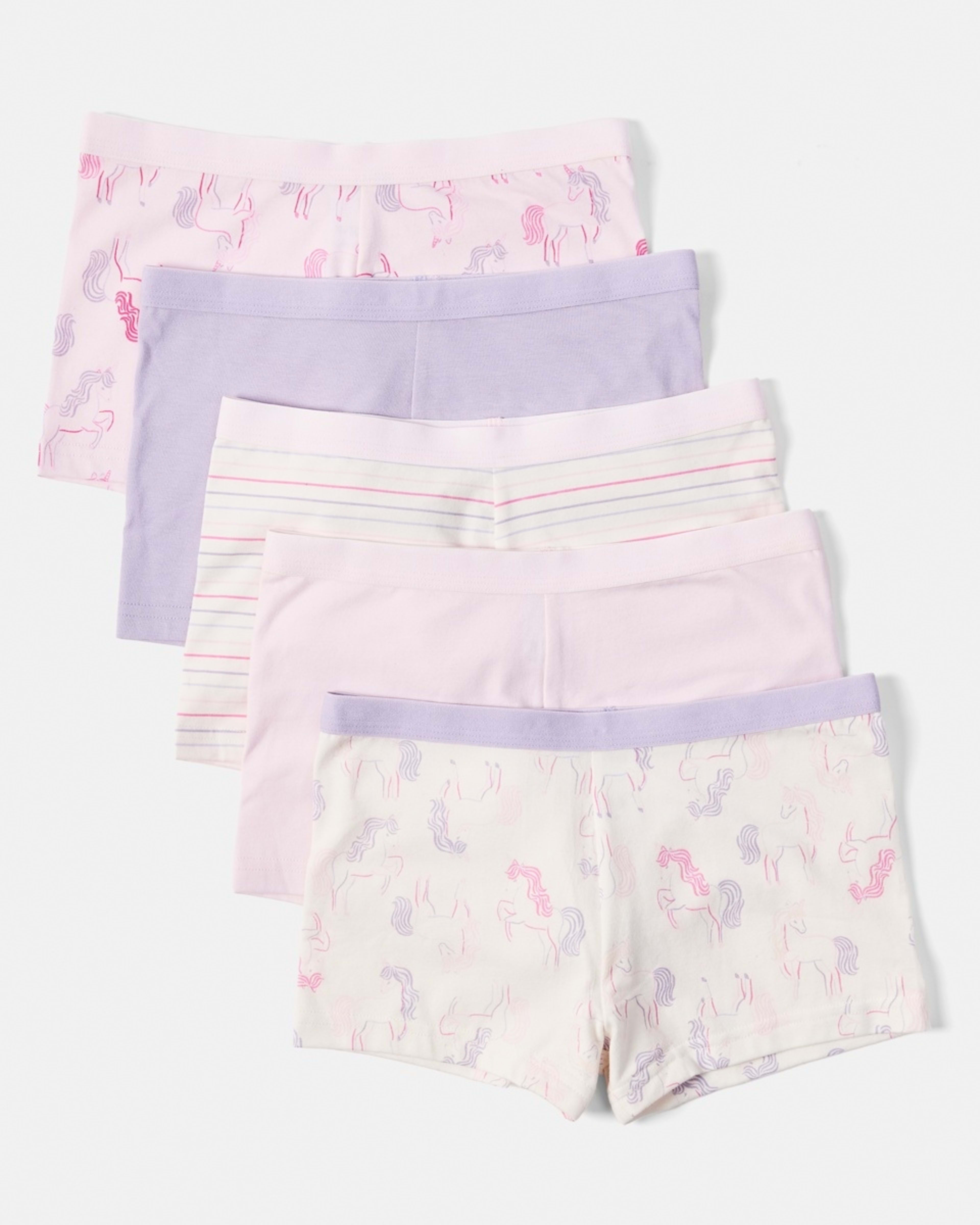 1 5 Pack Print Shorties UNICORNS, 1 of 8