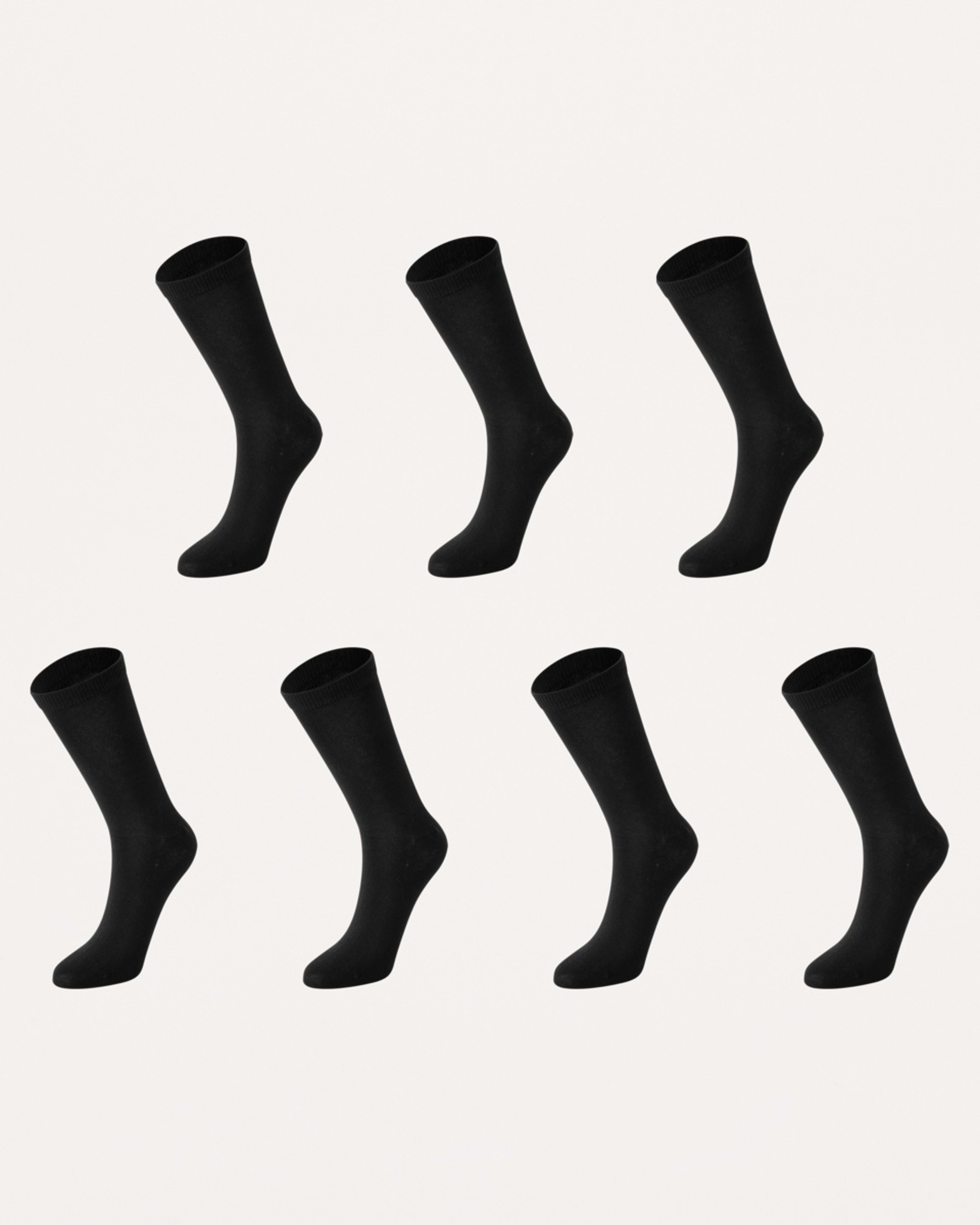 1 7 Pack Plain Crew Socks Black, 1 of 3