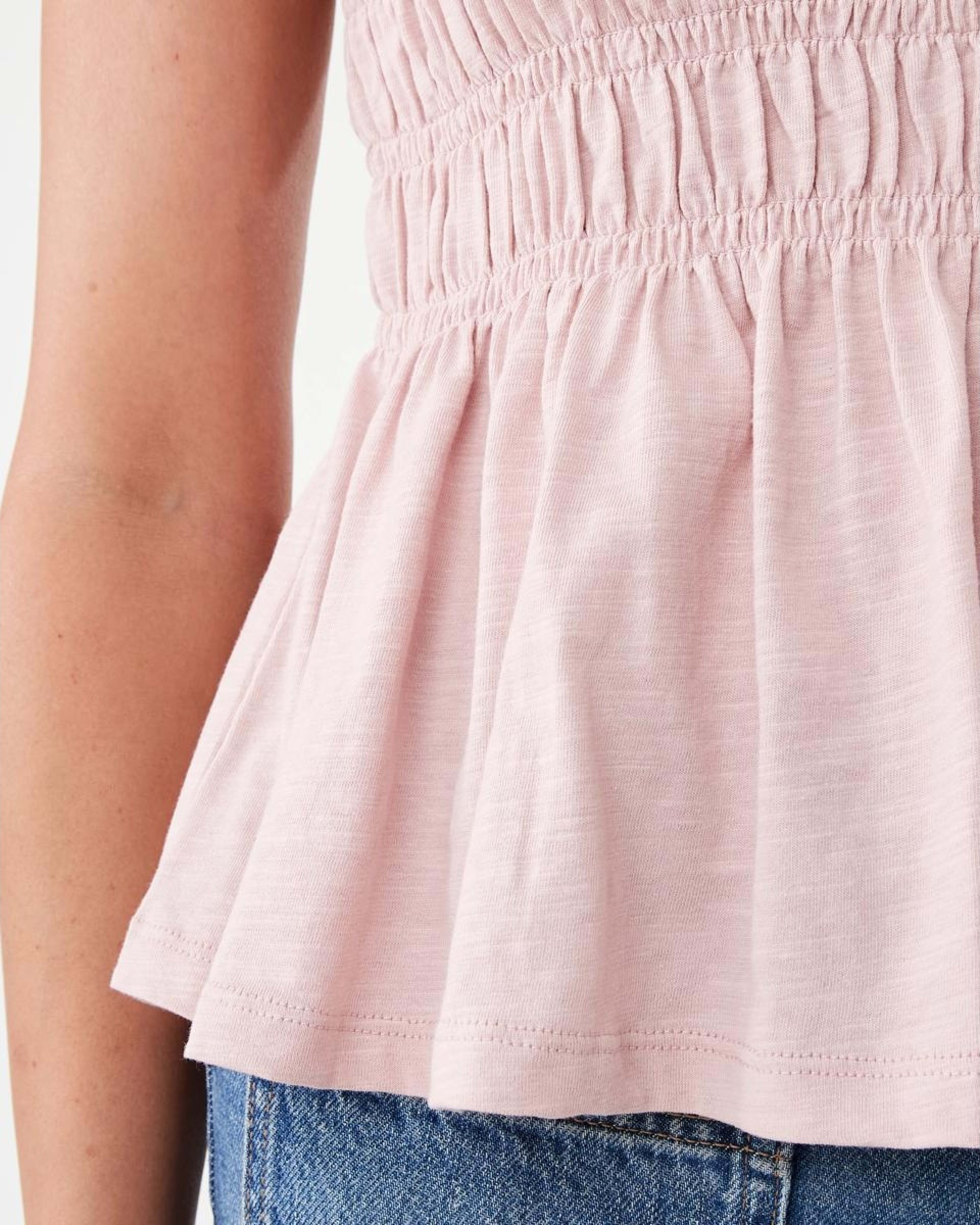 6 Short Sleeve Shirred Top Soft Prpl, 6 of 6