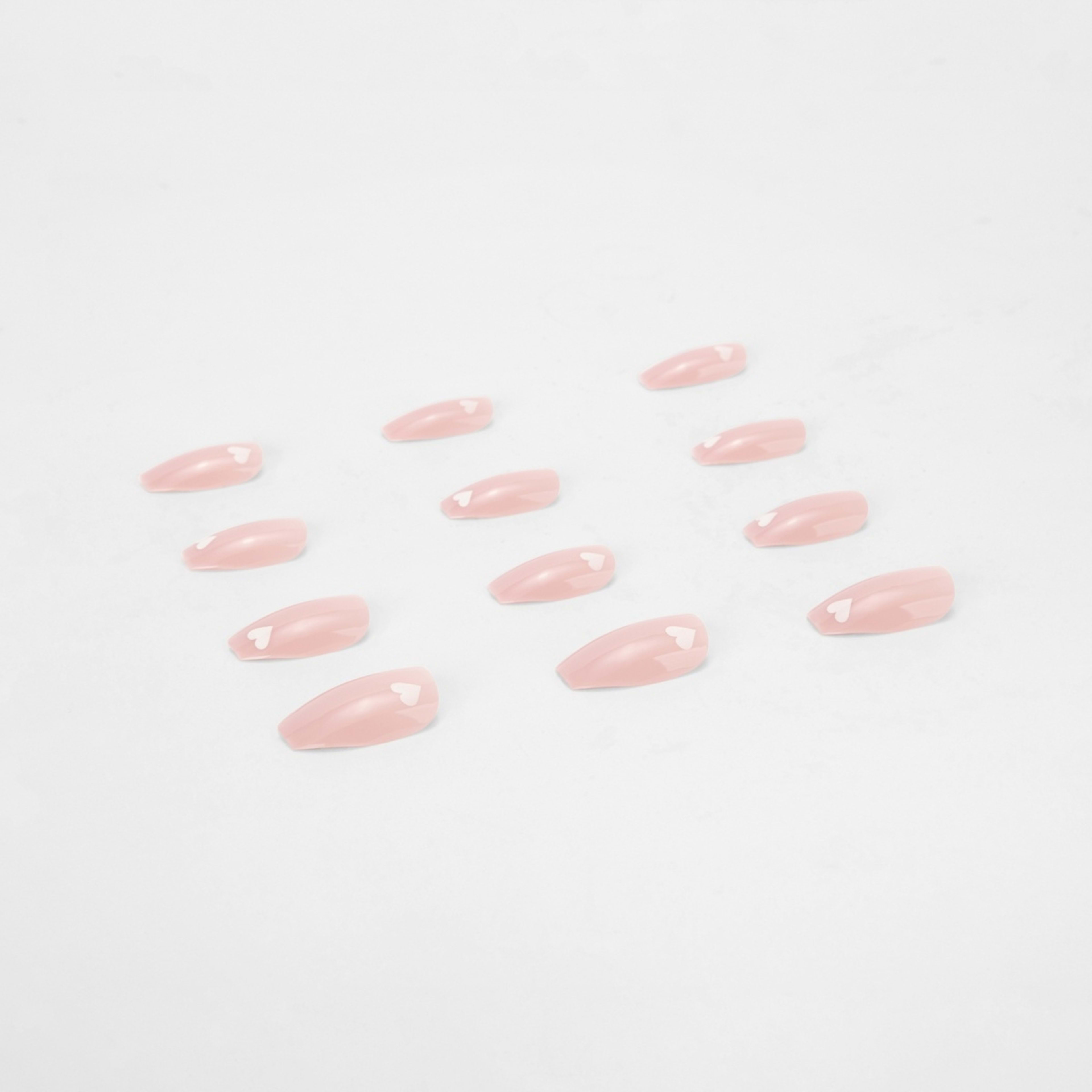 OXX Cosmetics 24 Pack False Nails with Adhesive - Coffin Shape, Pink ...