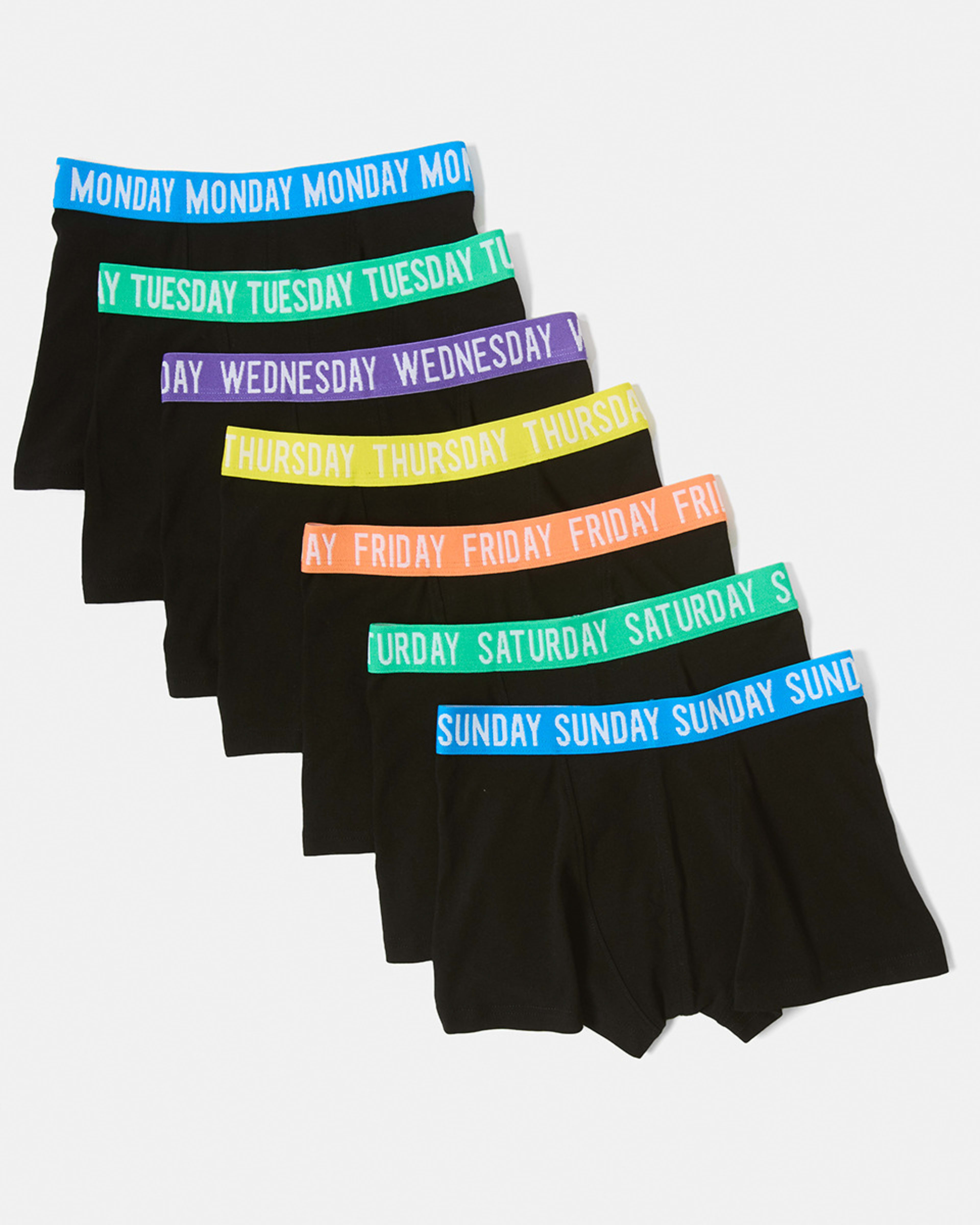 1 7 Pack Attached Elastic Trunks BLACK WEEKDAYS, 1 of 10