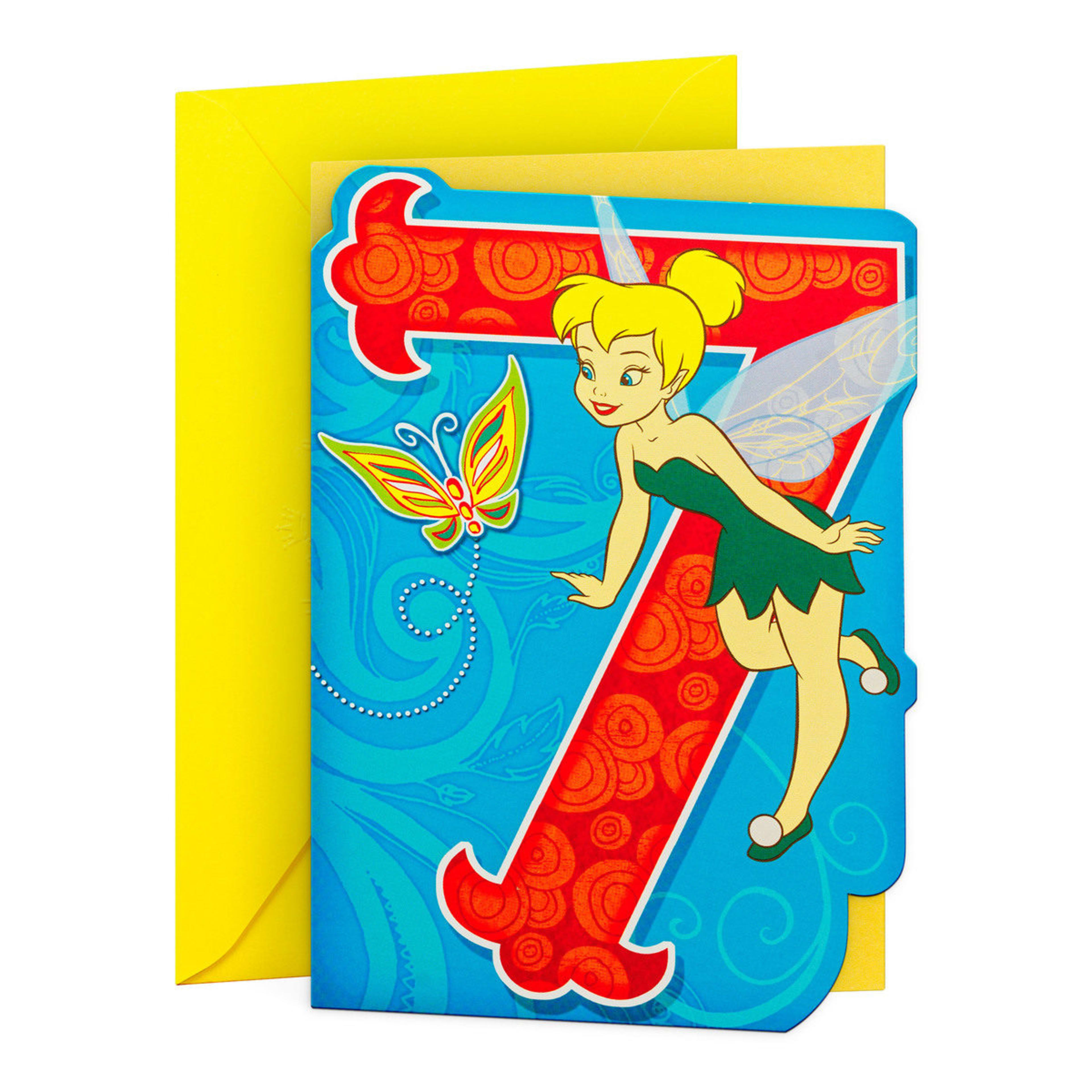 1 Hallmark Disney Tinkerbell 7th Birthday Card