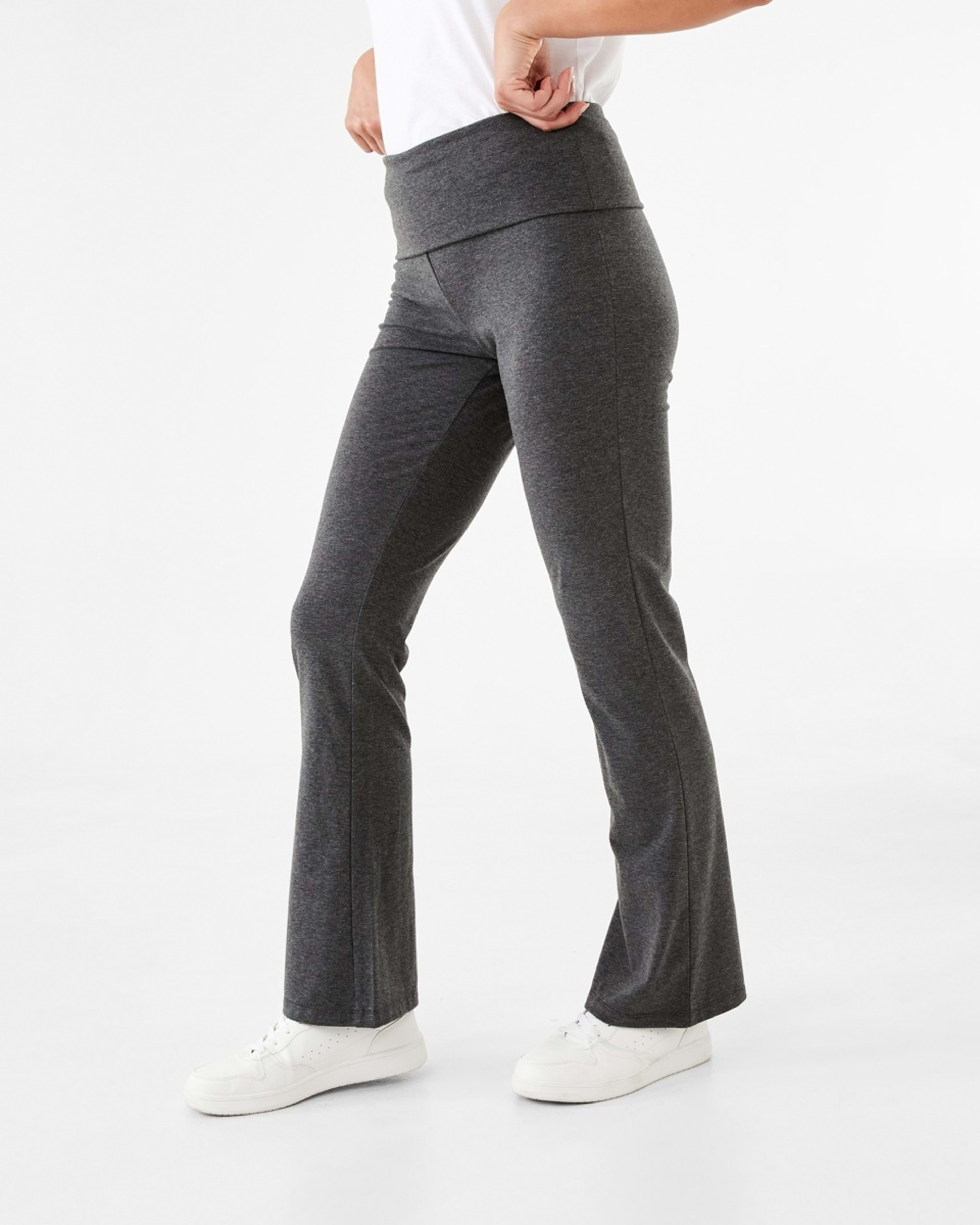 2 Fold Down Flare Pants CHARCOAL MARLE, 2 of 4