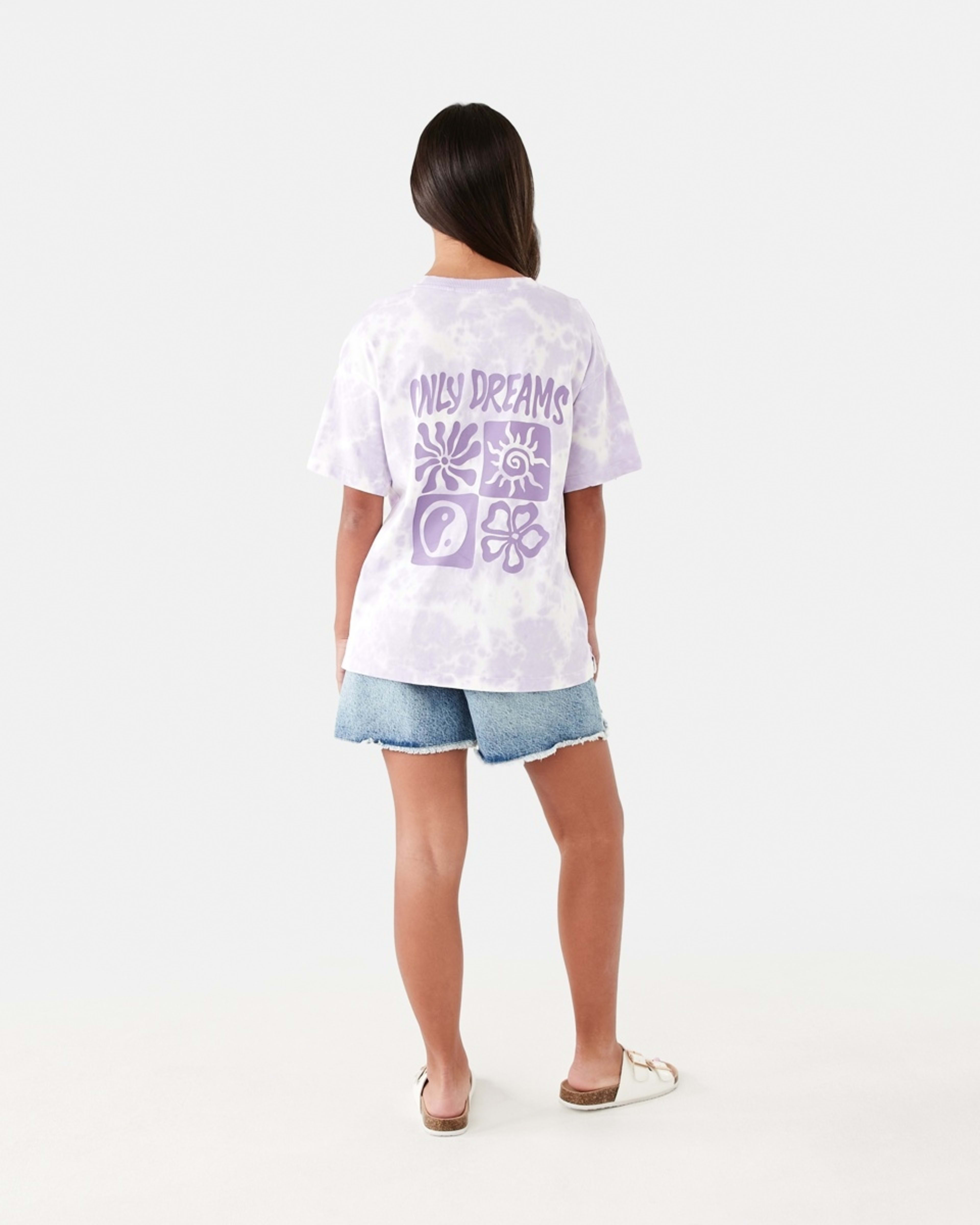 7 Oversized T-shirt Soft Lilac Tie Dye Multi, 7 of 9