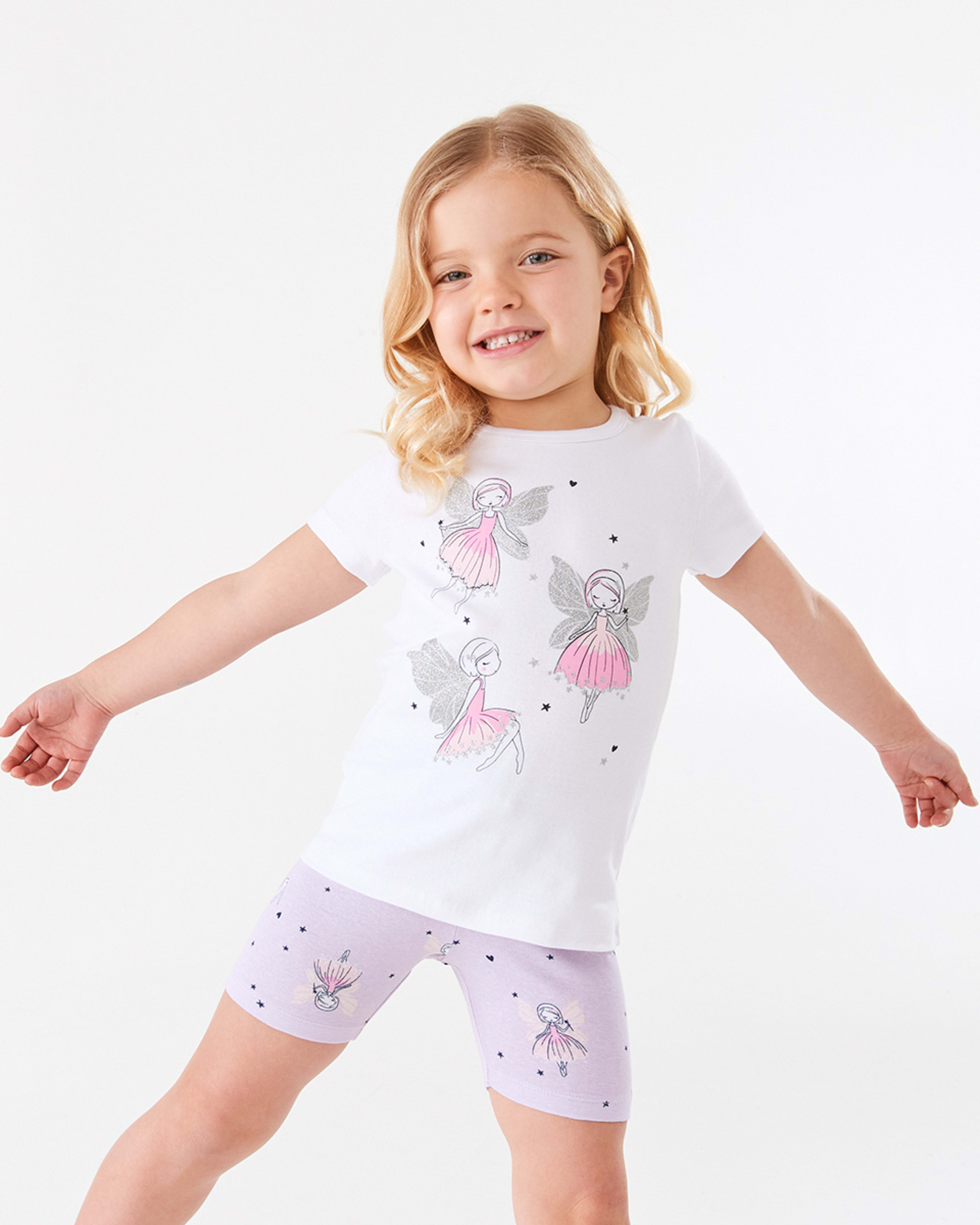 1 Short Sleeve Skinny Rib Knit Pyjama Set Fairieswte