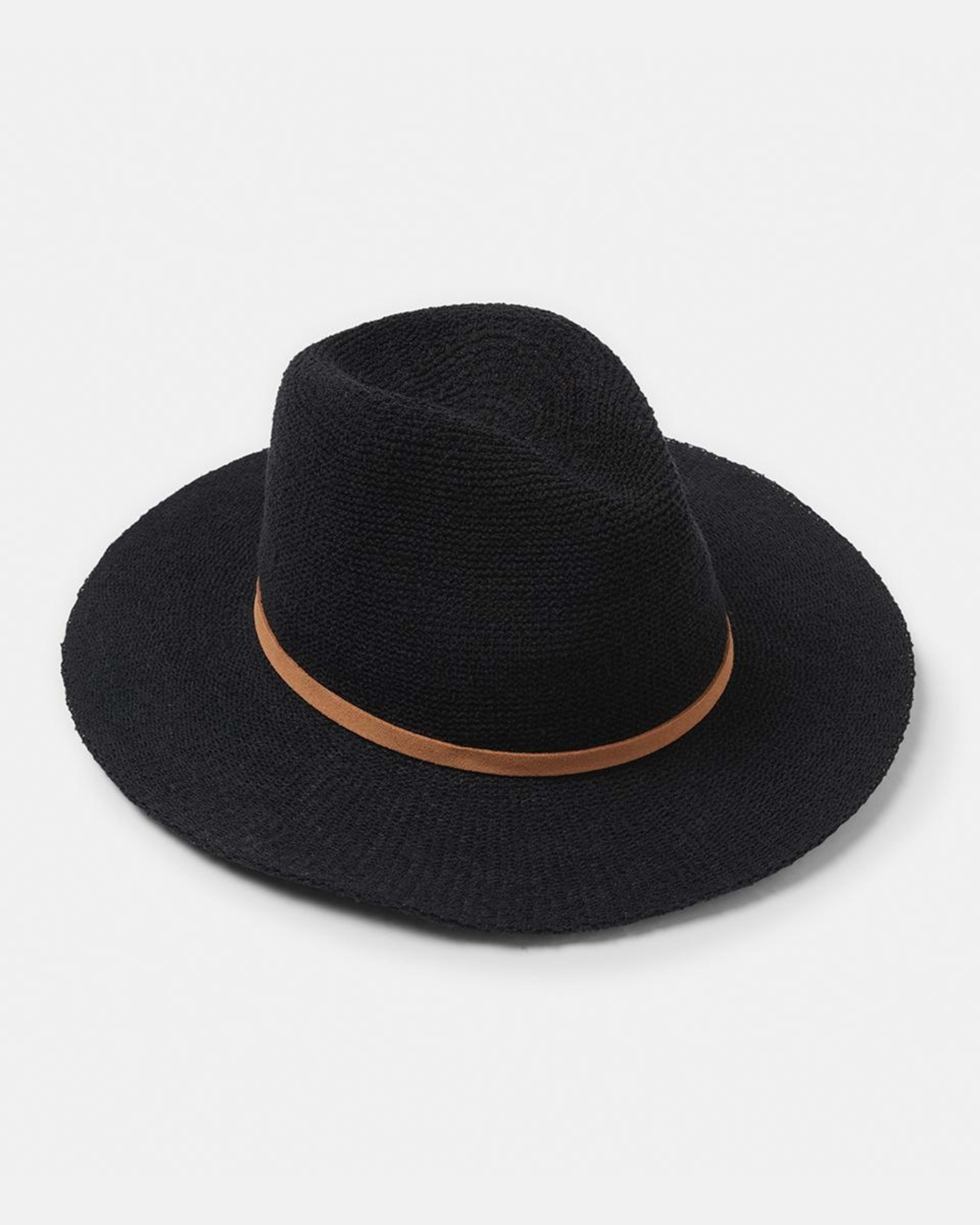 1 Woven Fedora Hat Black, 1 of 4