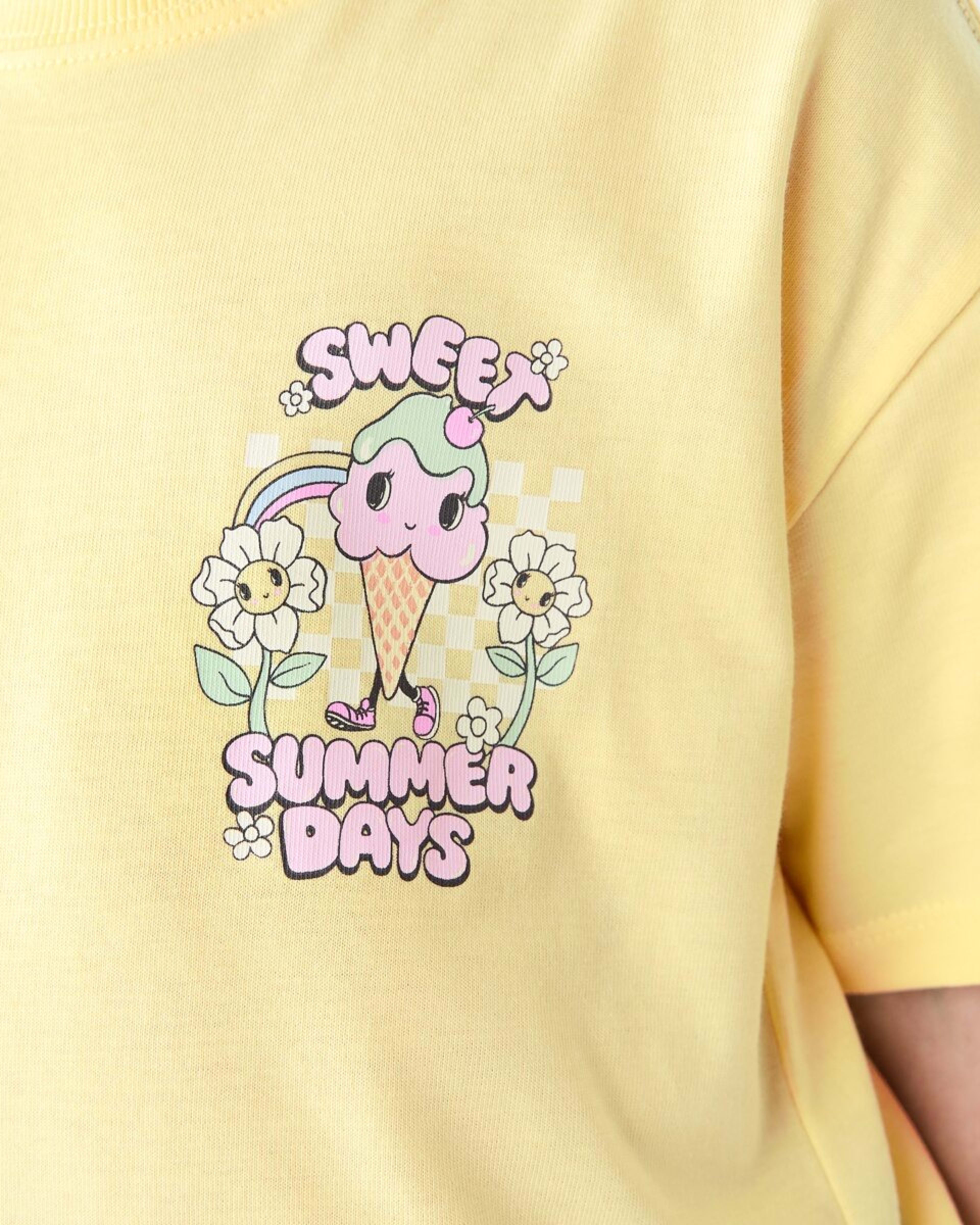 4 Short Sleeve Oversized Print T-shirt SWEET SUMMER DAYS BUTTER, 4 of 7