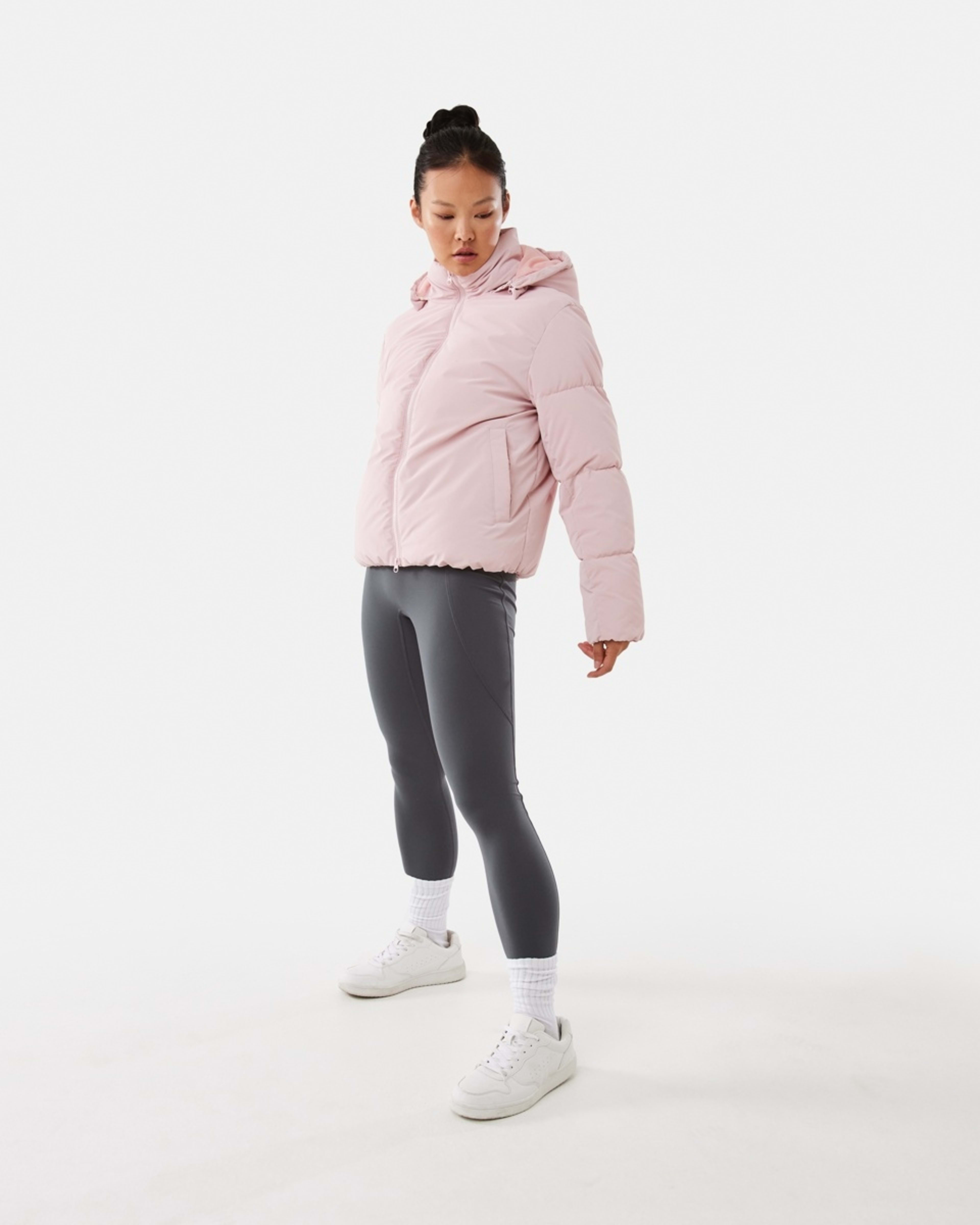 4 Active Womens Mid Length Puffer Jacket Qurtz Pink, 4 of 8