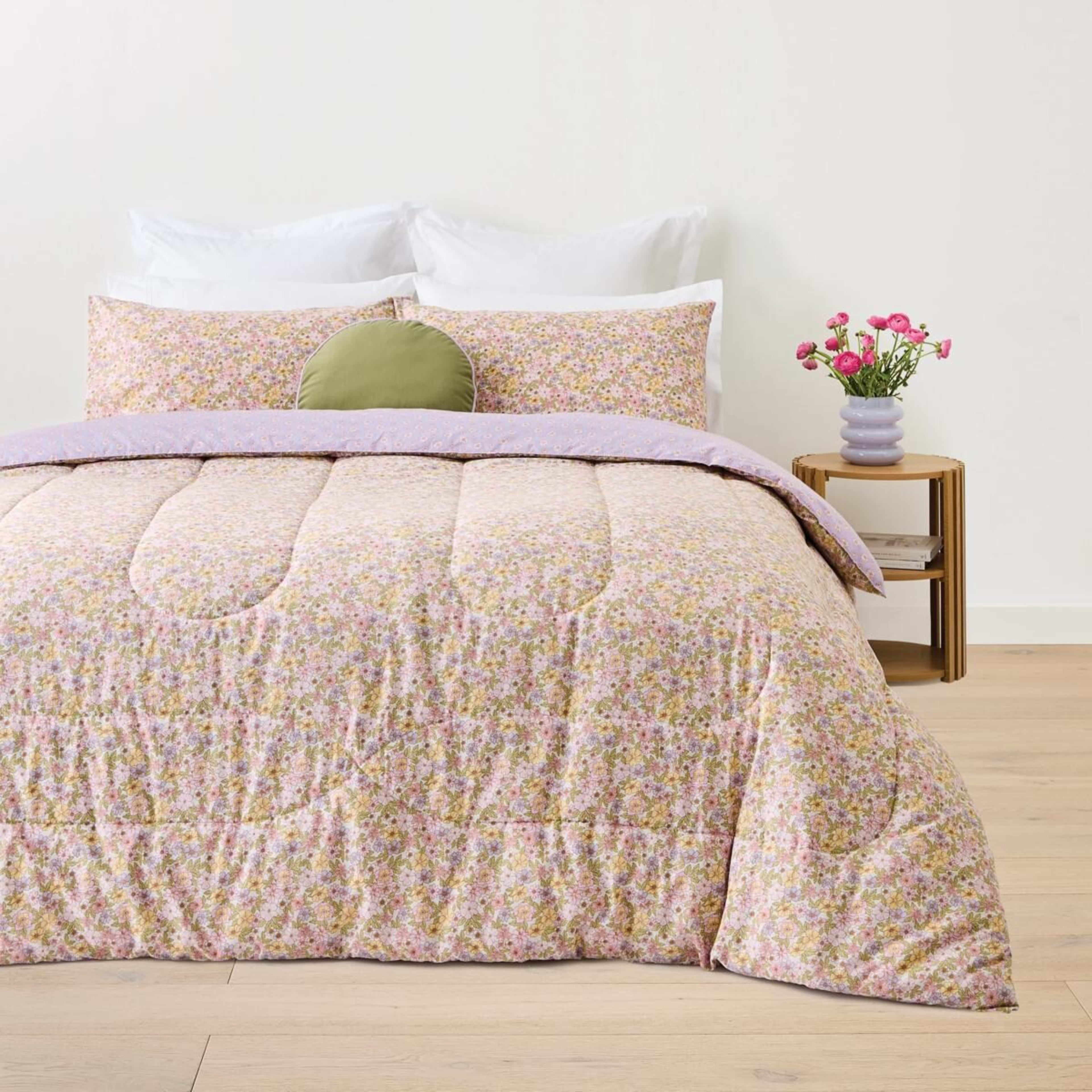 1 Coco Cotton Rich Reversible Comforter Set - Single Bed, 1 of 7