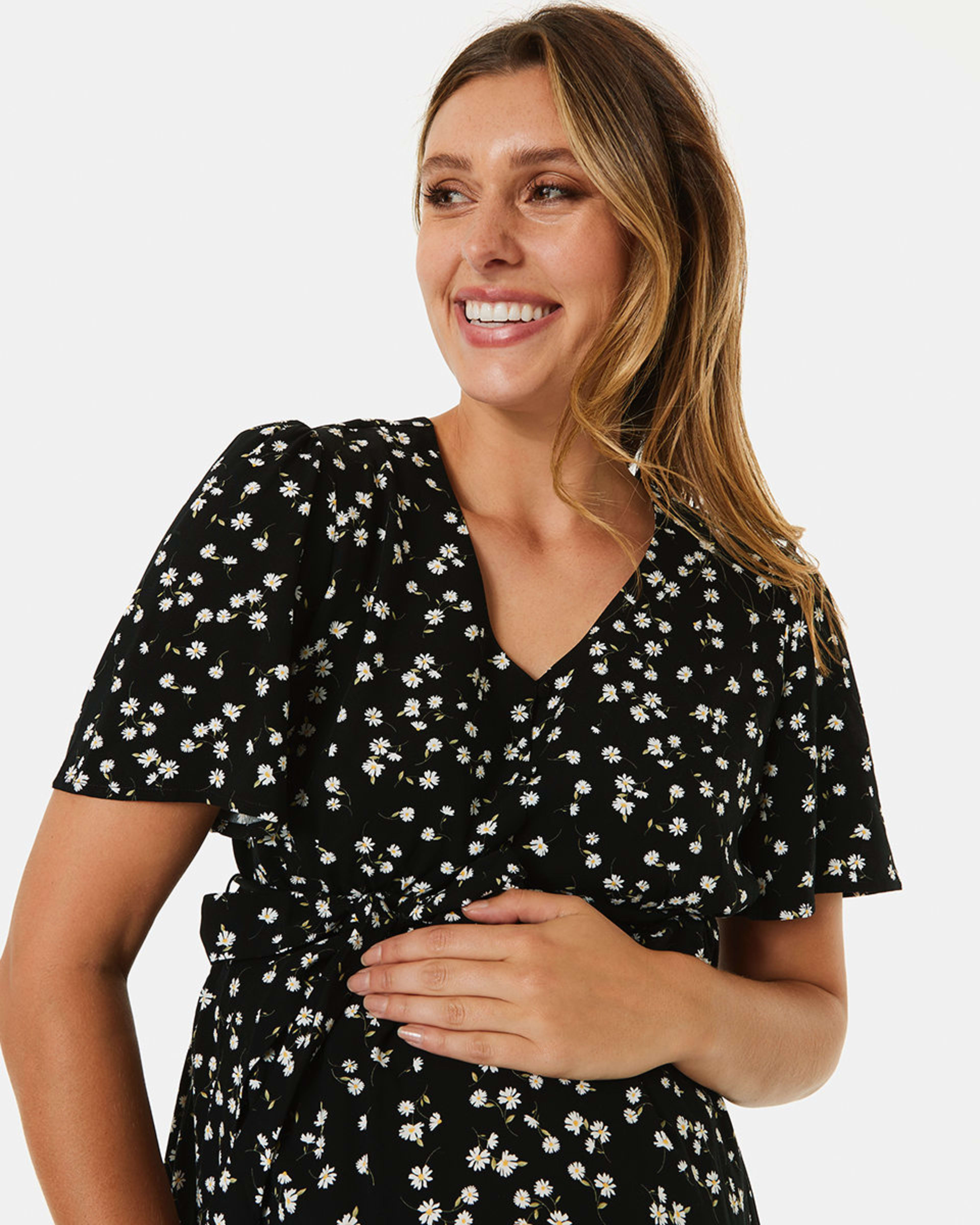 Maternity Short Sleeve Button Through Dress - Kmart