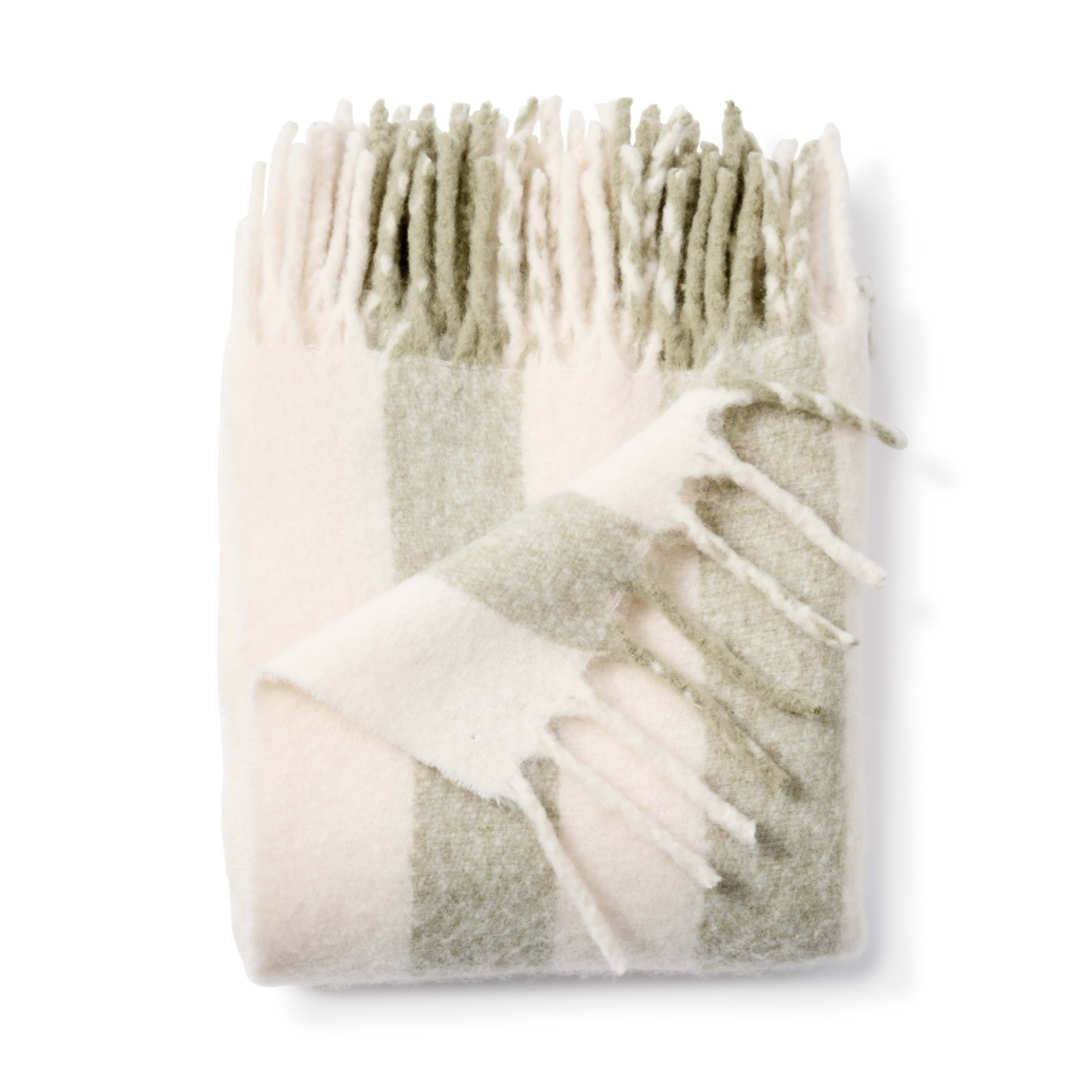 4 Stripe Brushed Throw - Sage, 4 of 6