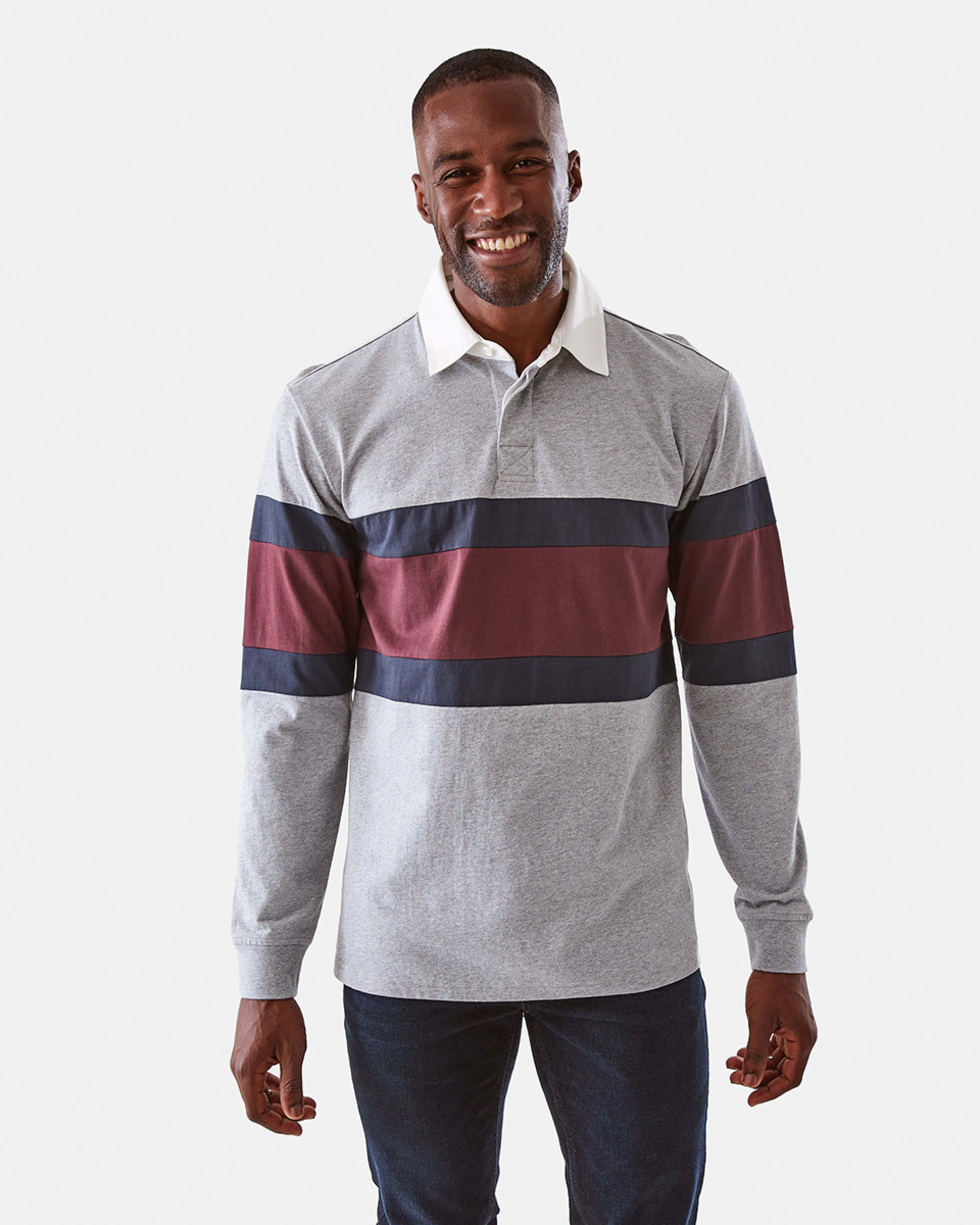 Long Sleeve Panel Rugby T-shirt - Kmart