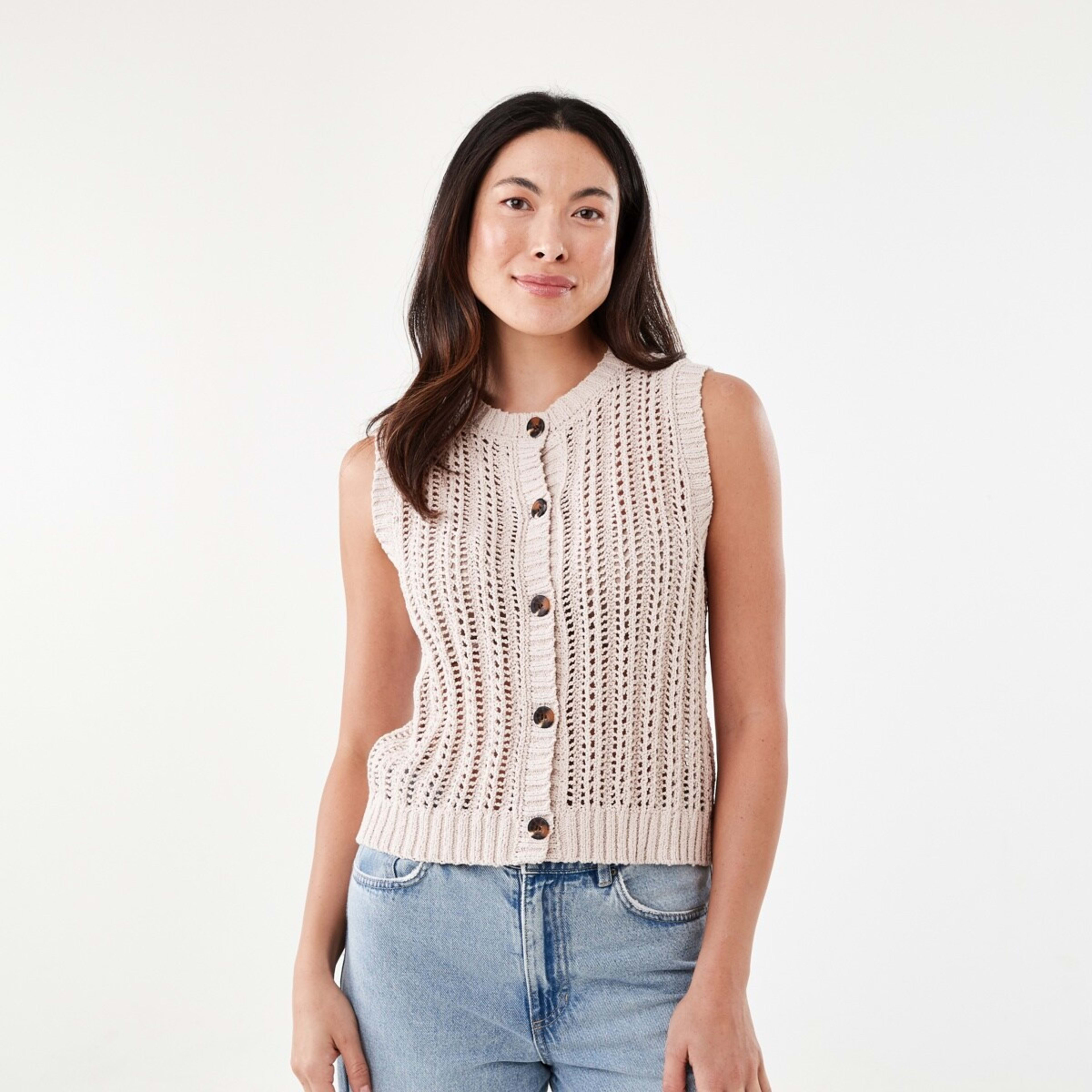 1 Knit Vest Bone Beige, 1 of 6