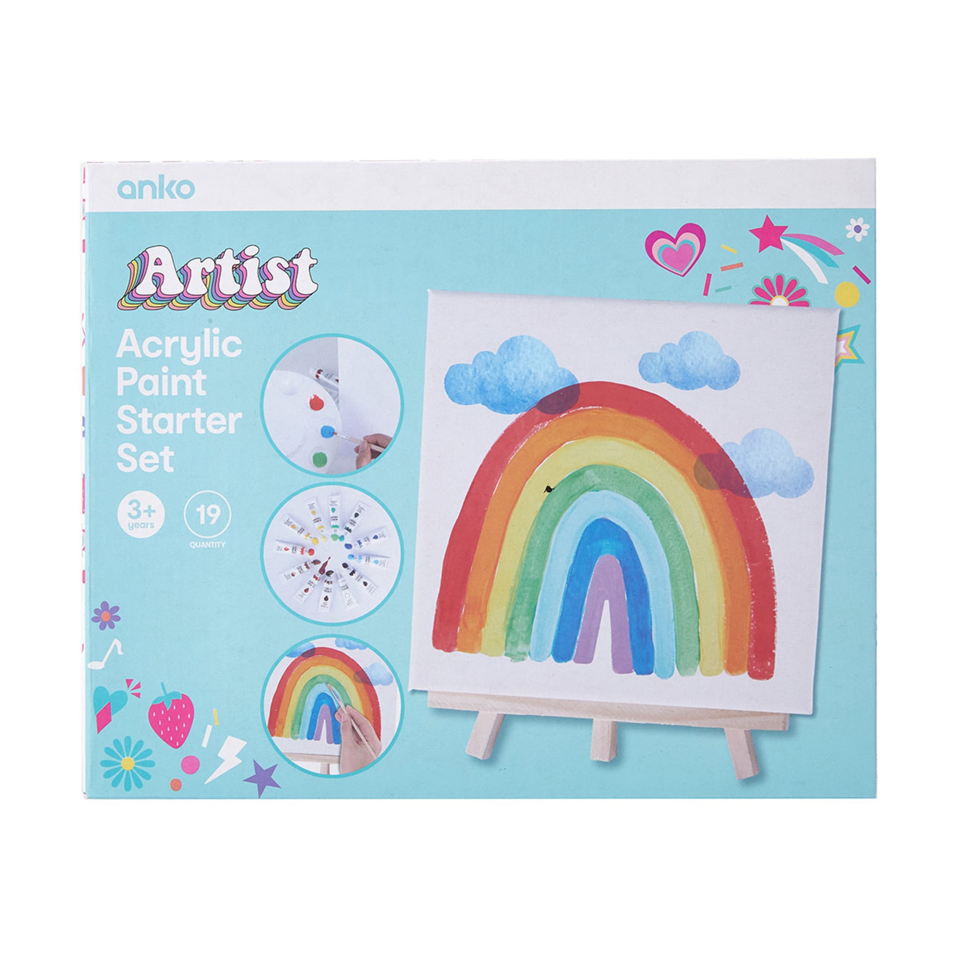 19 Piece Artist Acrylic Paint Starter Set Kmart