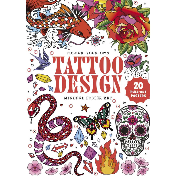 Colour-Your-Own Tattoo Design Mindful Poster Art - Book - Kmart
