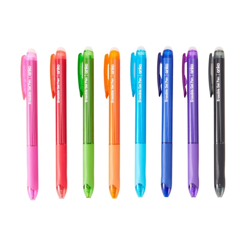 8 Pack Erasable Retractable Gel Pen Kmart