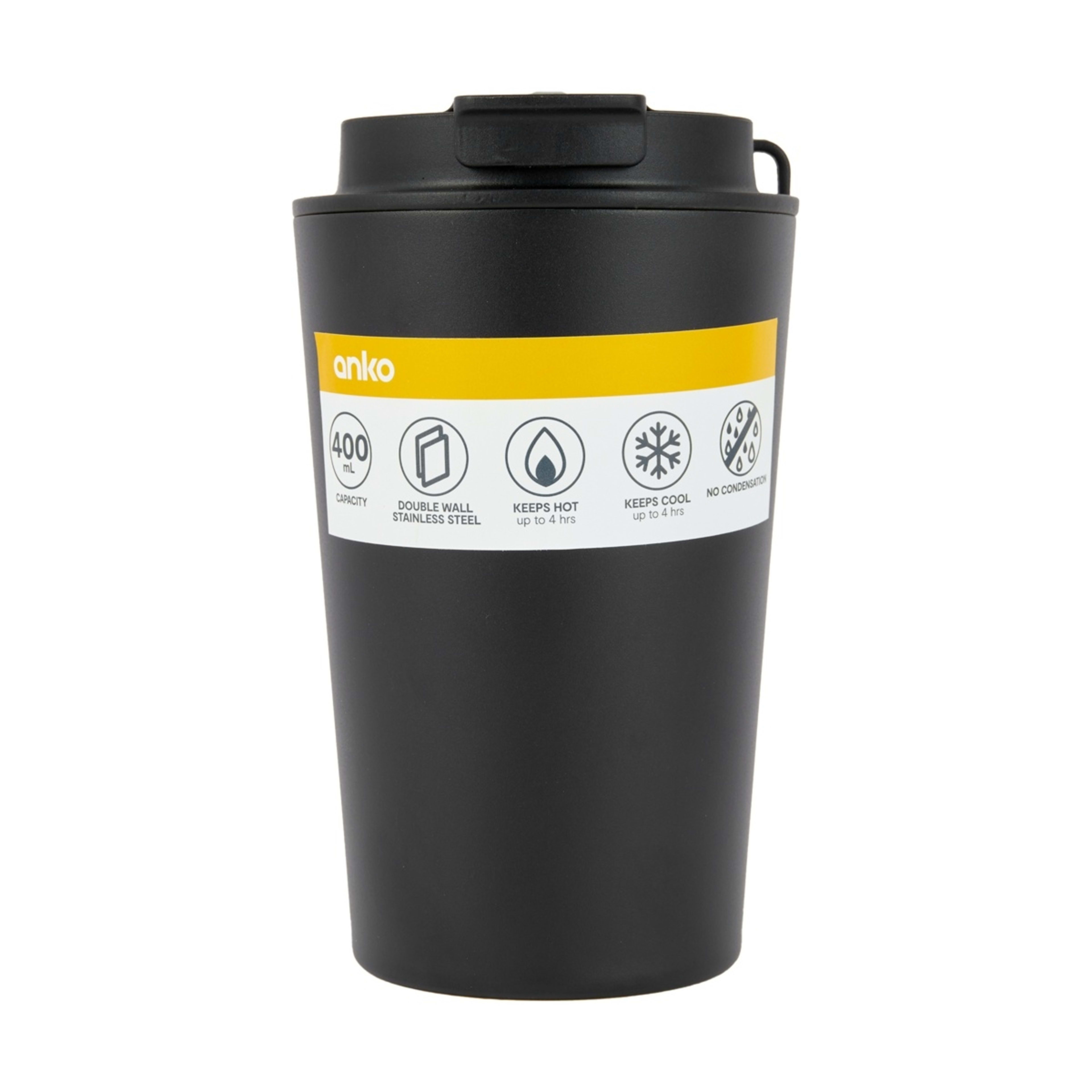 6 400ml Black Double Wall Coffee Cup, 6 of 7