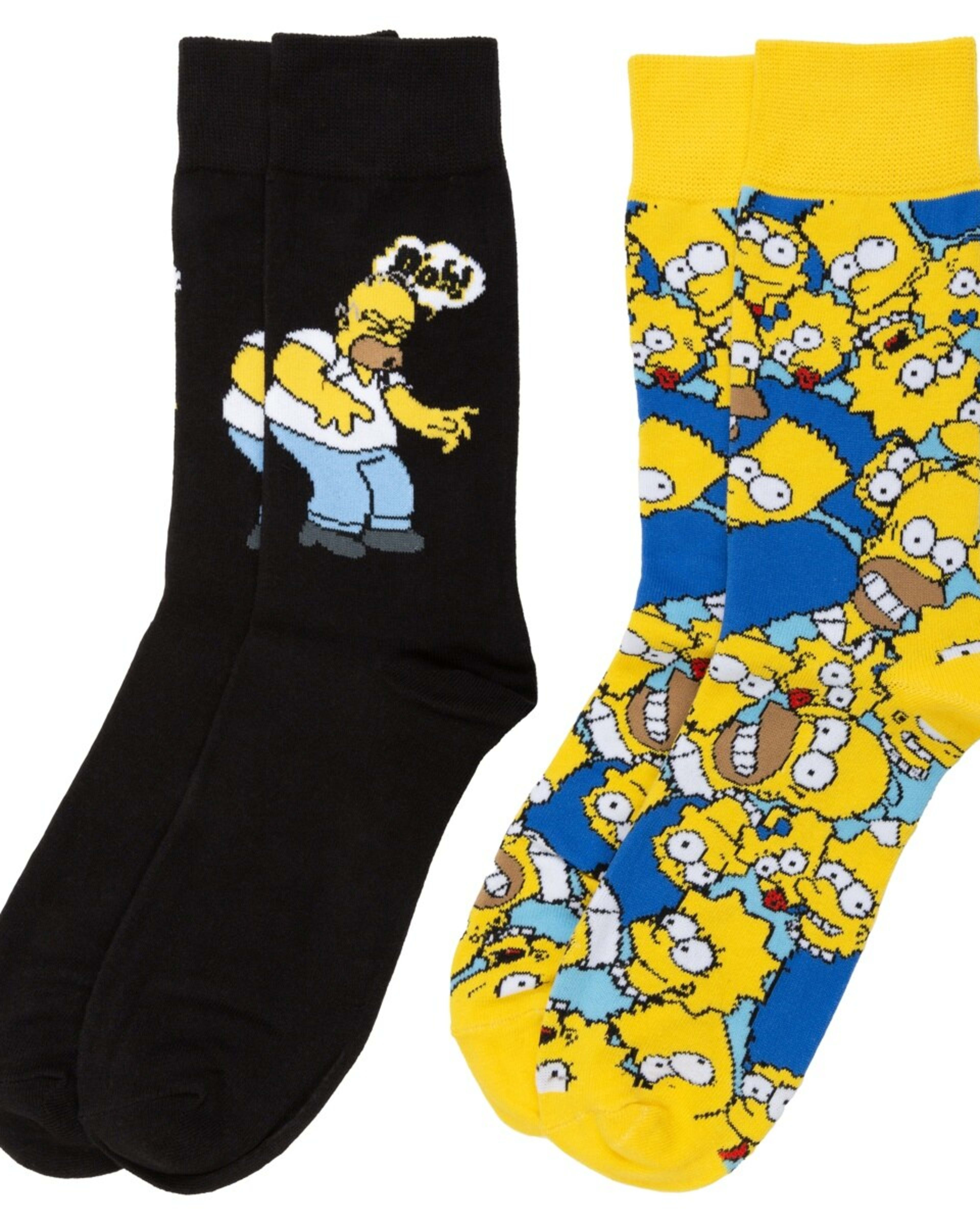 1 2 Pack The Simpsons License Socks 2PK SIMPSONS