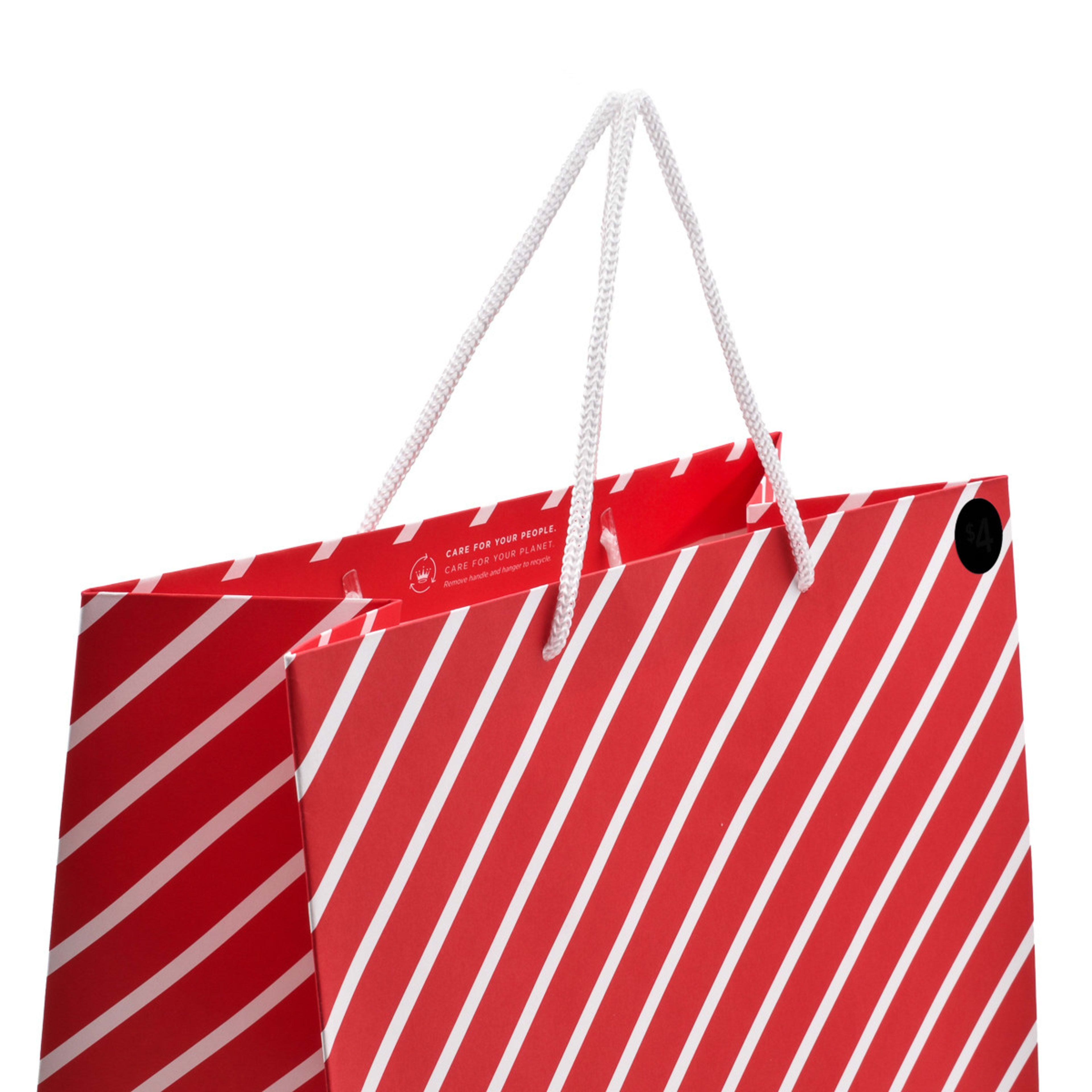 Hallmark Large Red Diagonal White Stripe Gift Bag Kmart