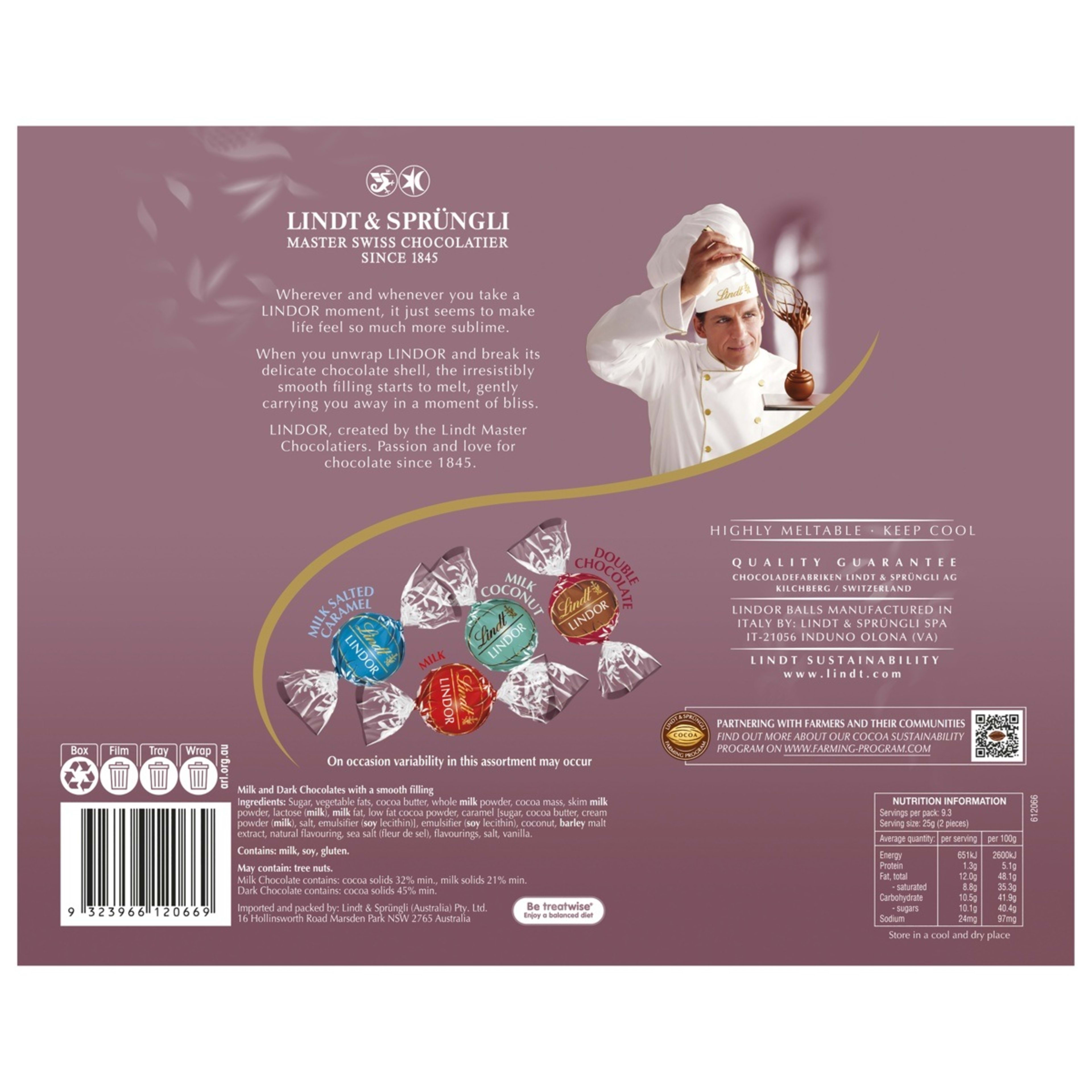 3 Lindt LINDOR Irresistibly Smooth Chocolate Gift Box 232g, 3 of 8
