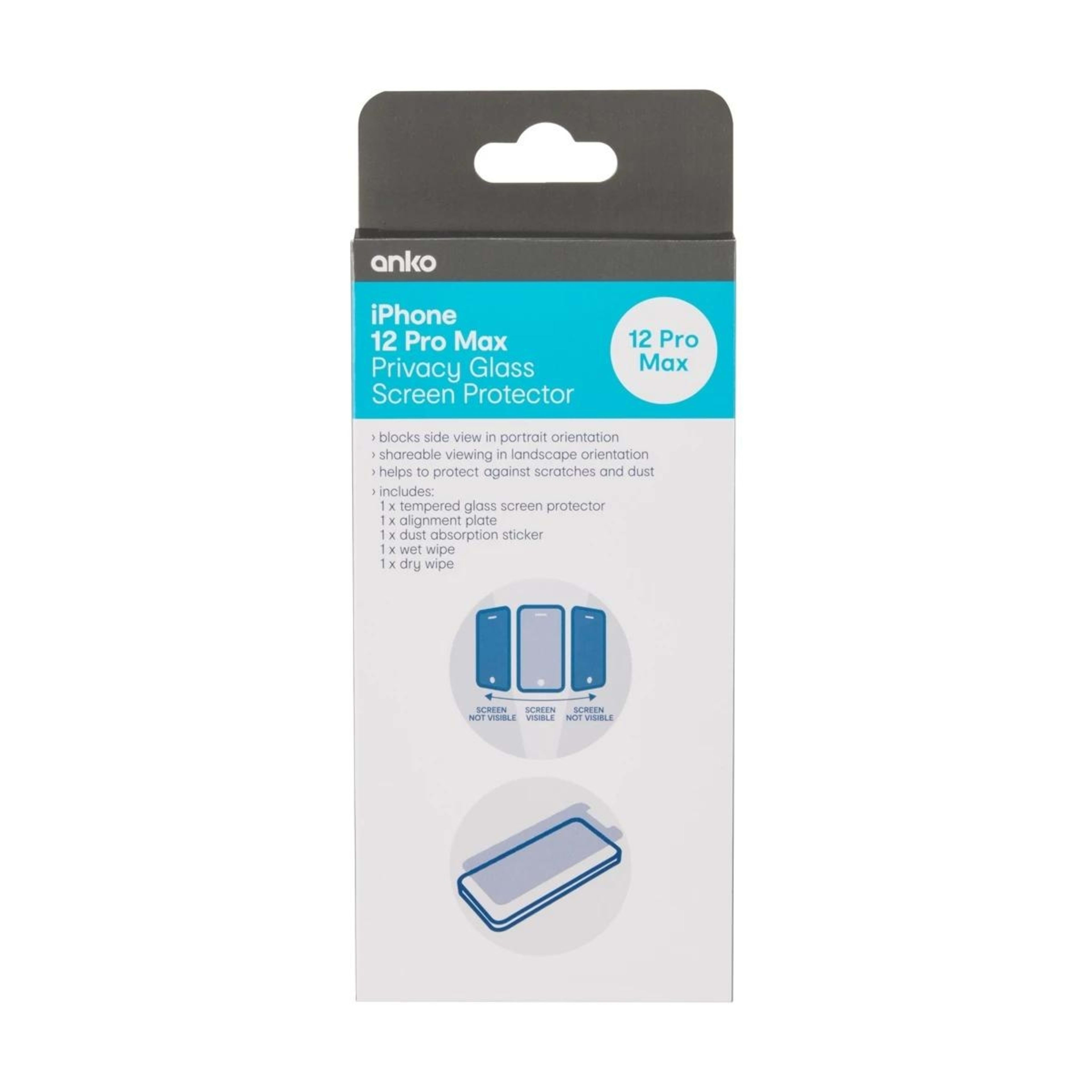 1 iPhone 12 Pro Max Privacy Hardened Glass Screen Protector, 1 of 7