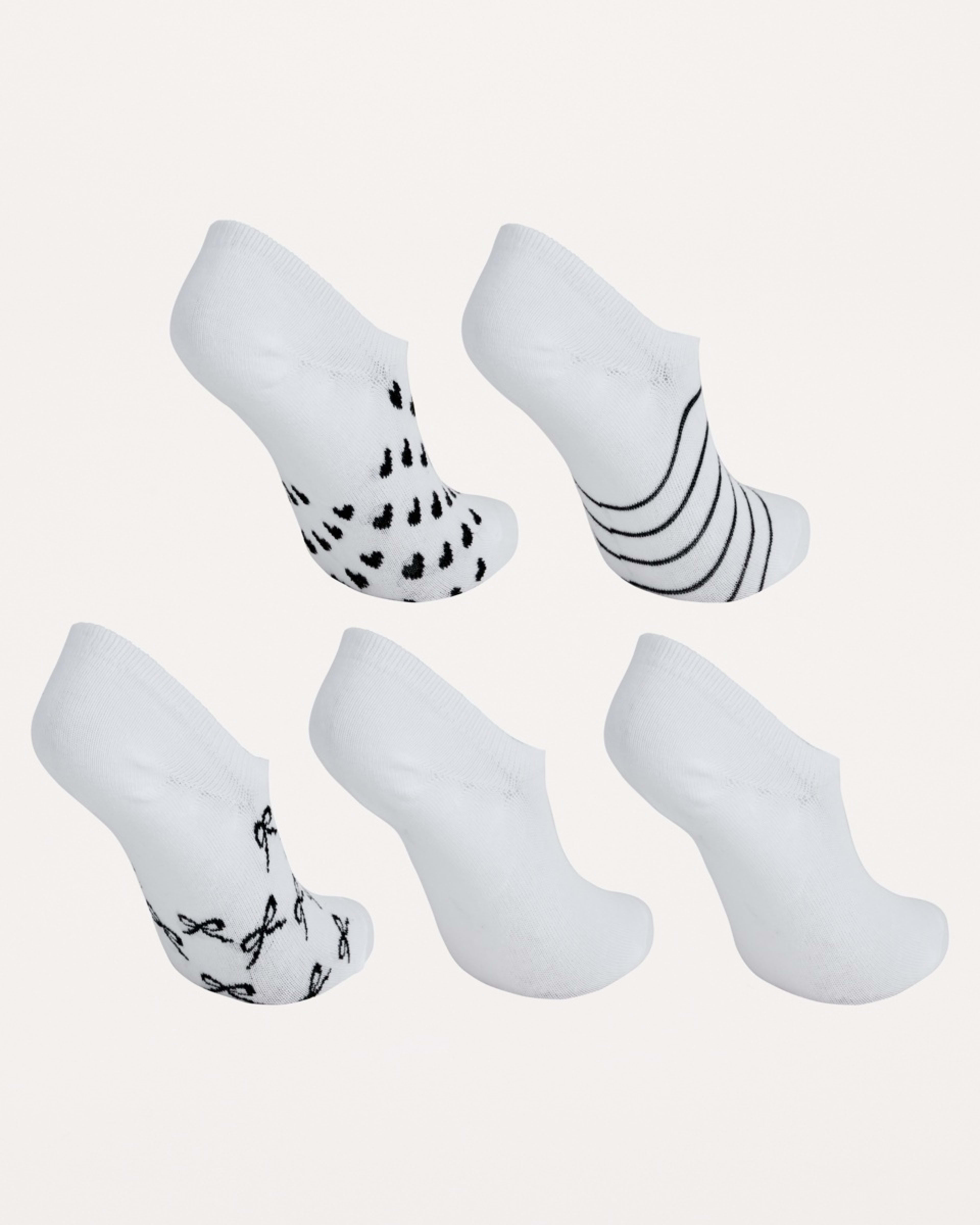 2 5 Pack Jacquard Sneaker Socks WHITE, 2 of 3