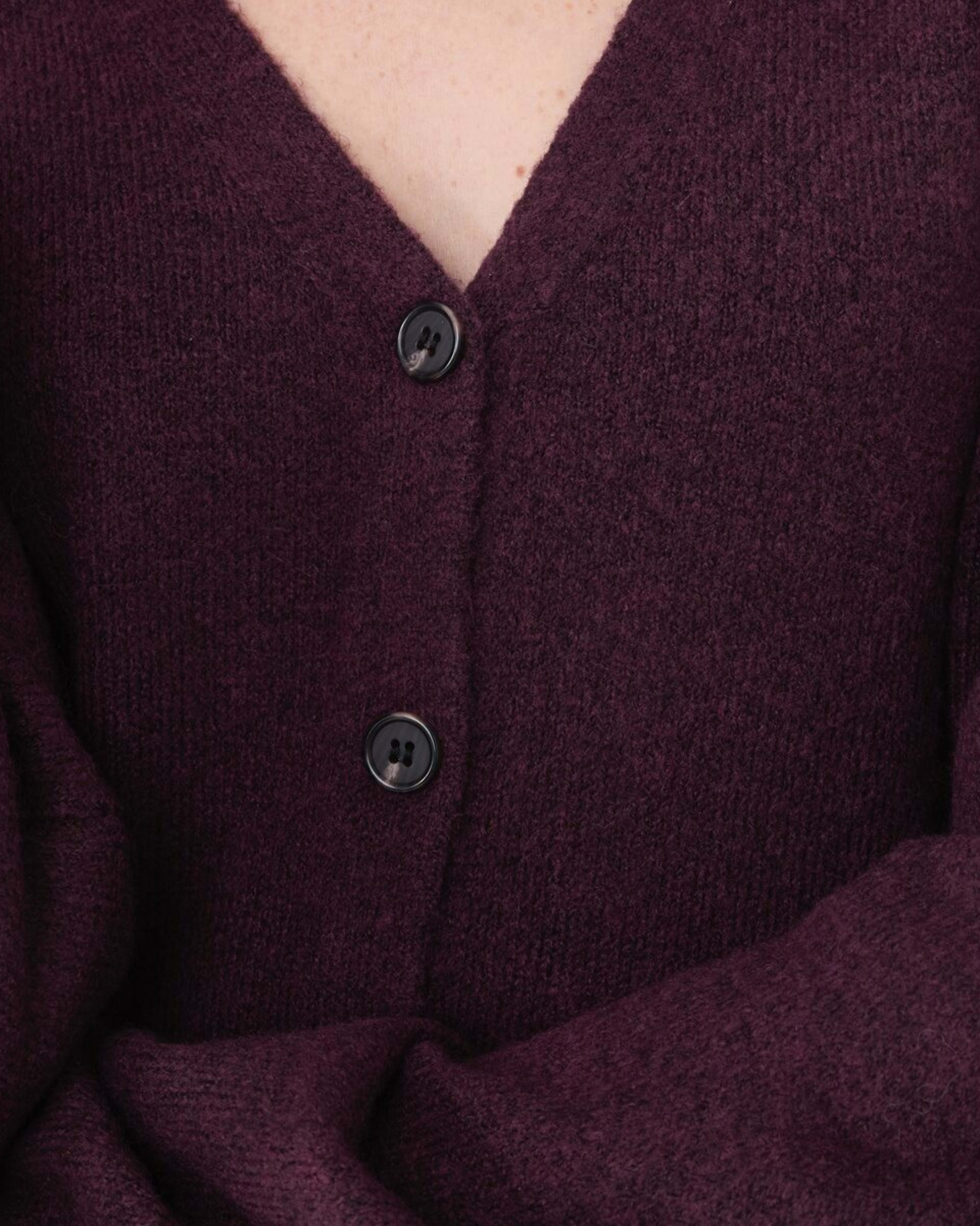 5 Long Sleeve Cardigan Knit Midi Dress Mulberry, 5 of 5