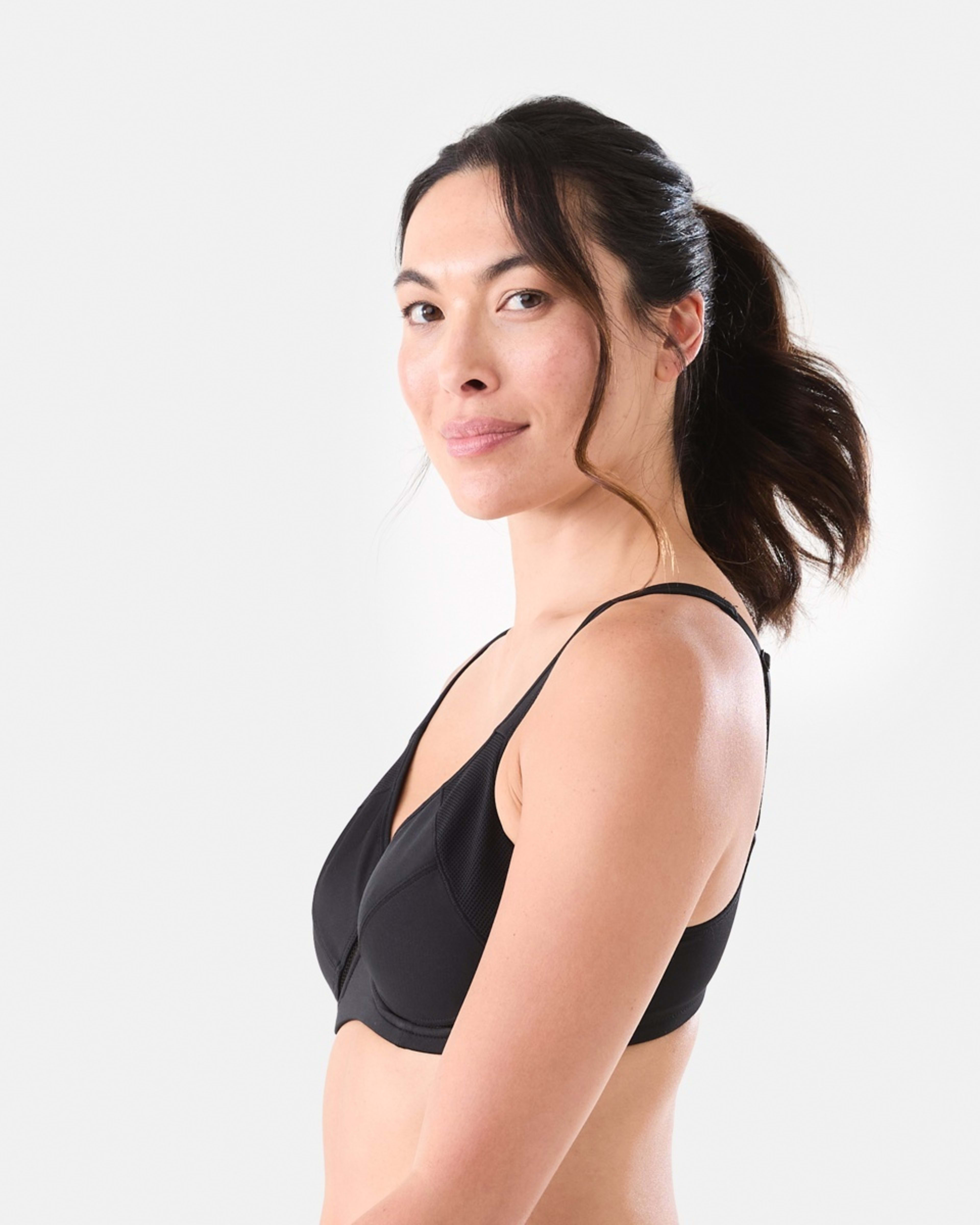 2 Cross Elastic Underwire High Support Sports Bra BLACK, 2 of 8