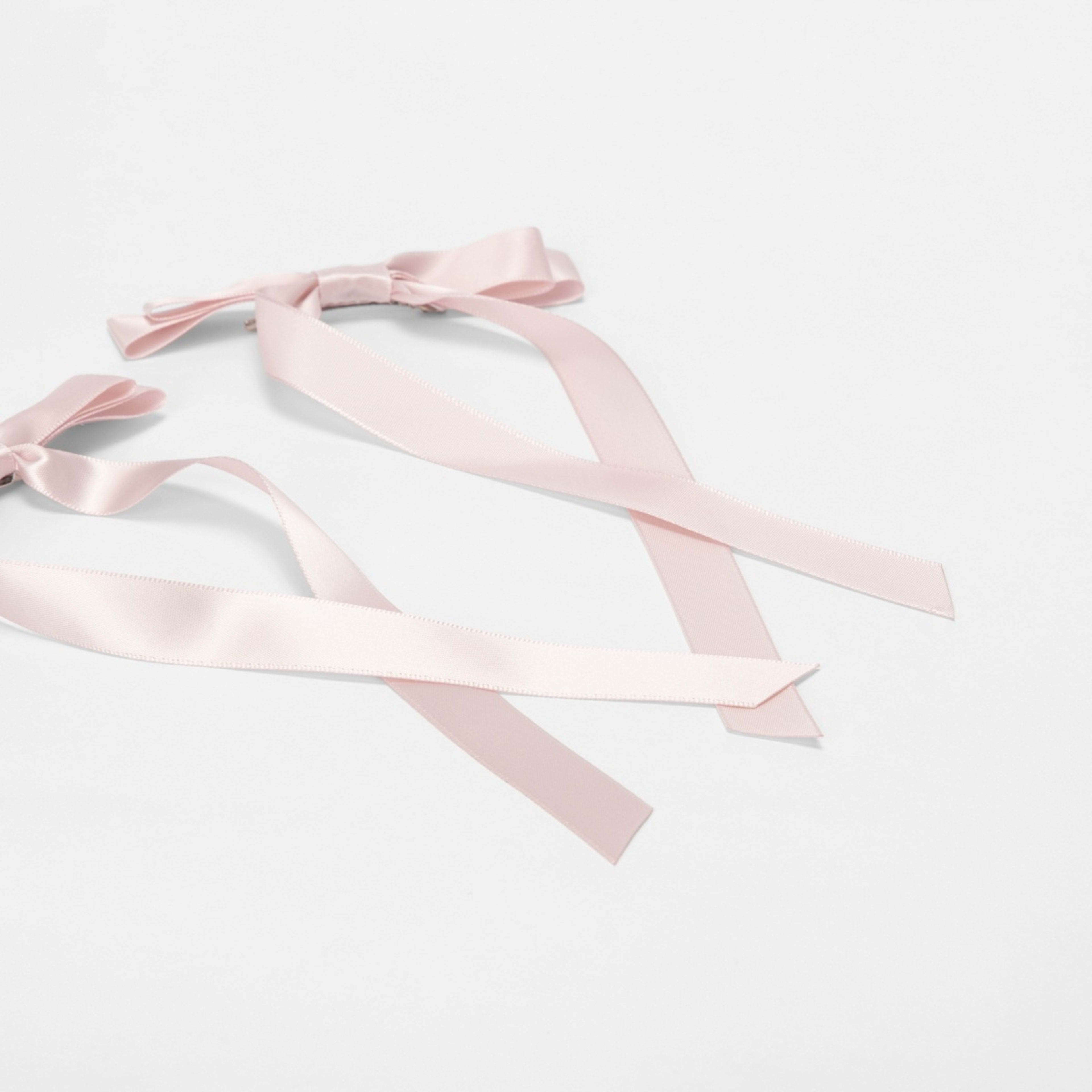 2 Pack Pink Ribbon Bow Slide Hair Clips Kmart