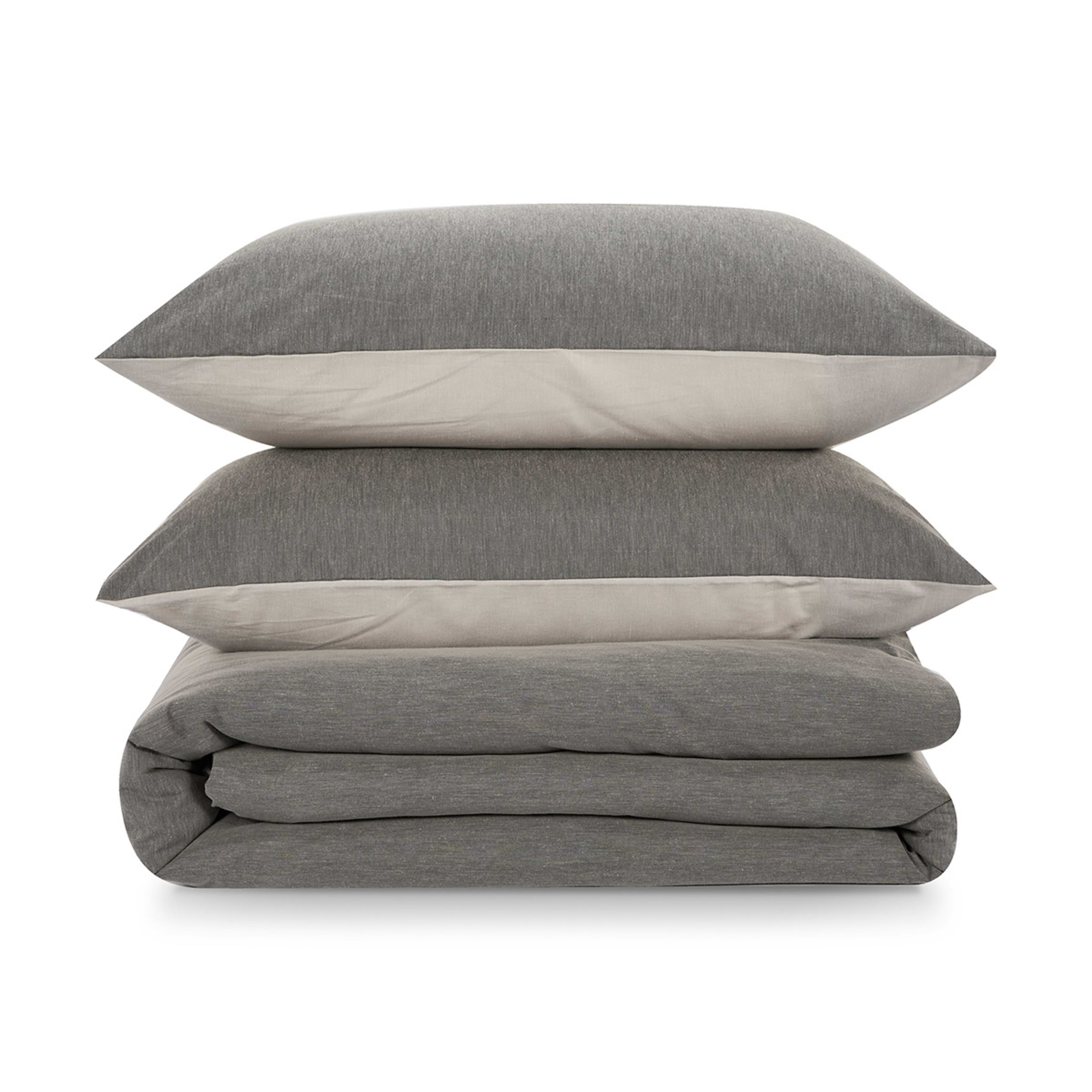 7 Billy Cotton Rich Reversible Quilt Cover Set - Double Bed, Grey, 7 of 10