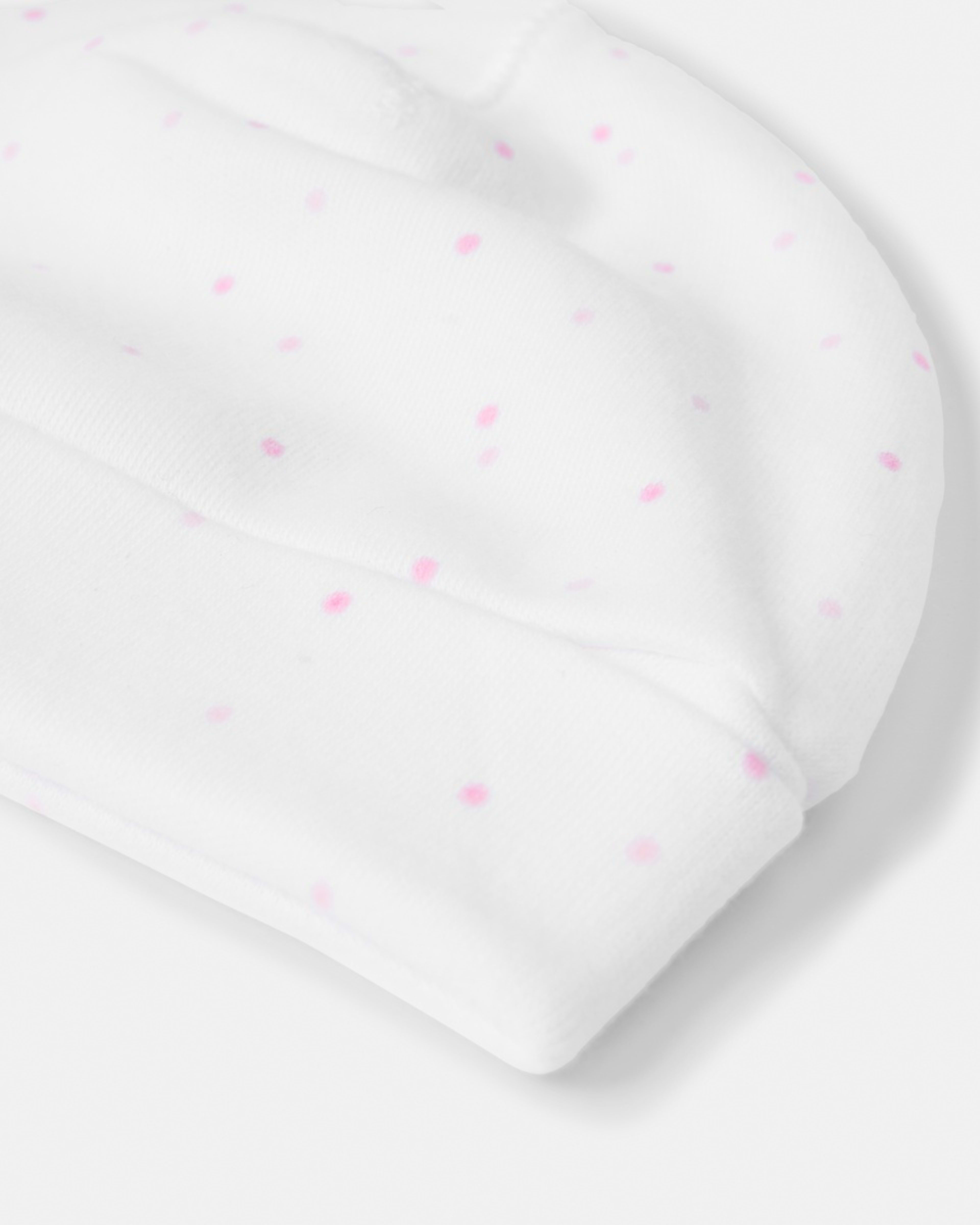 4 2 Pack Newborn Hat and Mittens Set Pink Stripe And Spot, 4 of 8