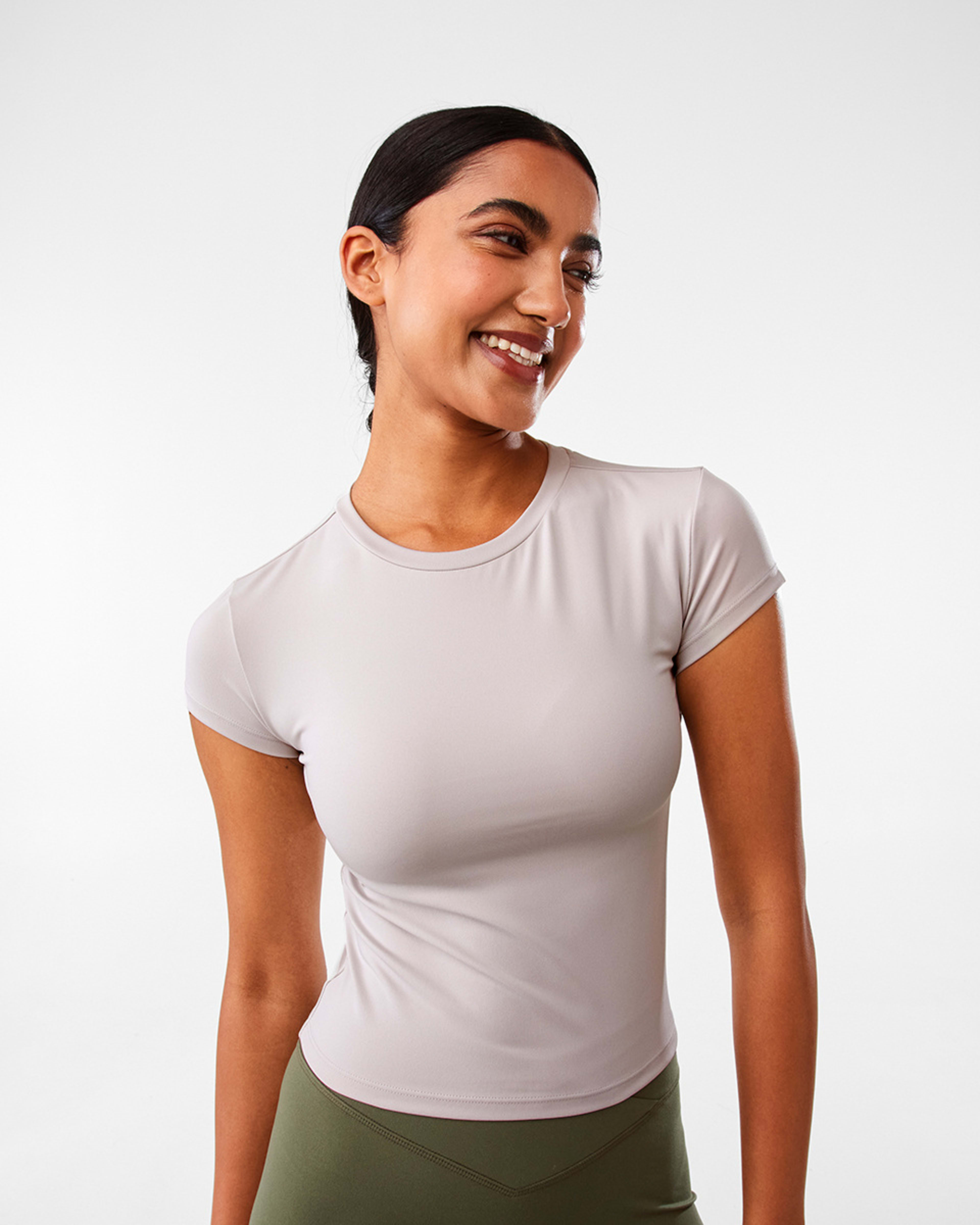 1 Active Womens Ultra Soft Crew Neck T-shirt PEAK GREY, 1 of 7