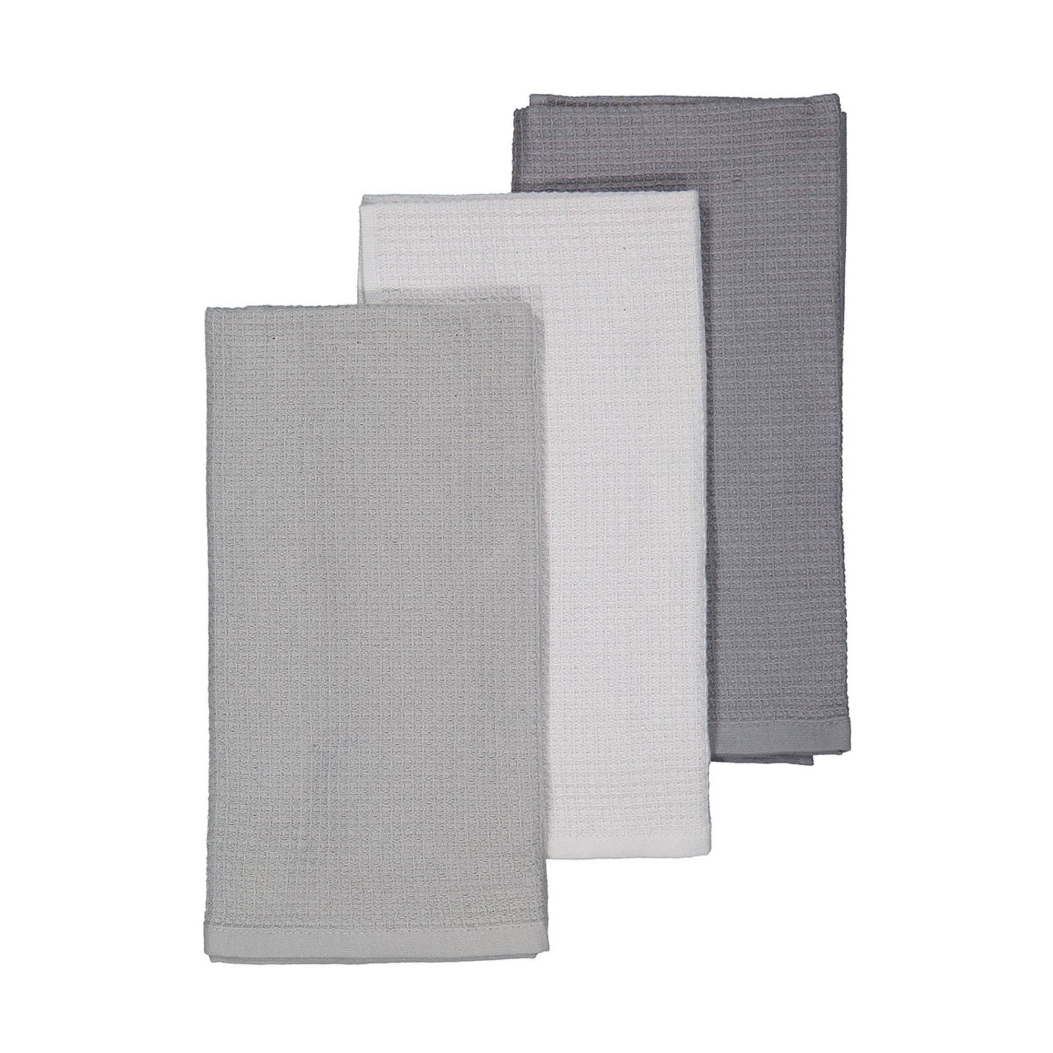 3 Pack Grey Waffle Extra Large Tea Towels Kmart