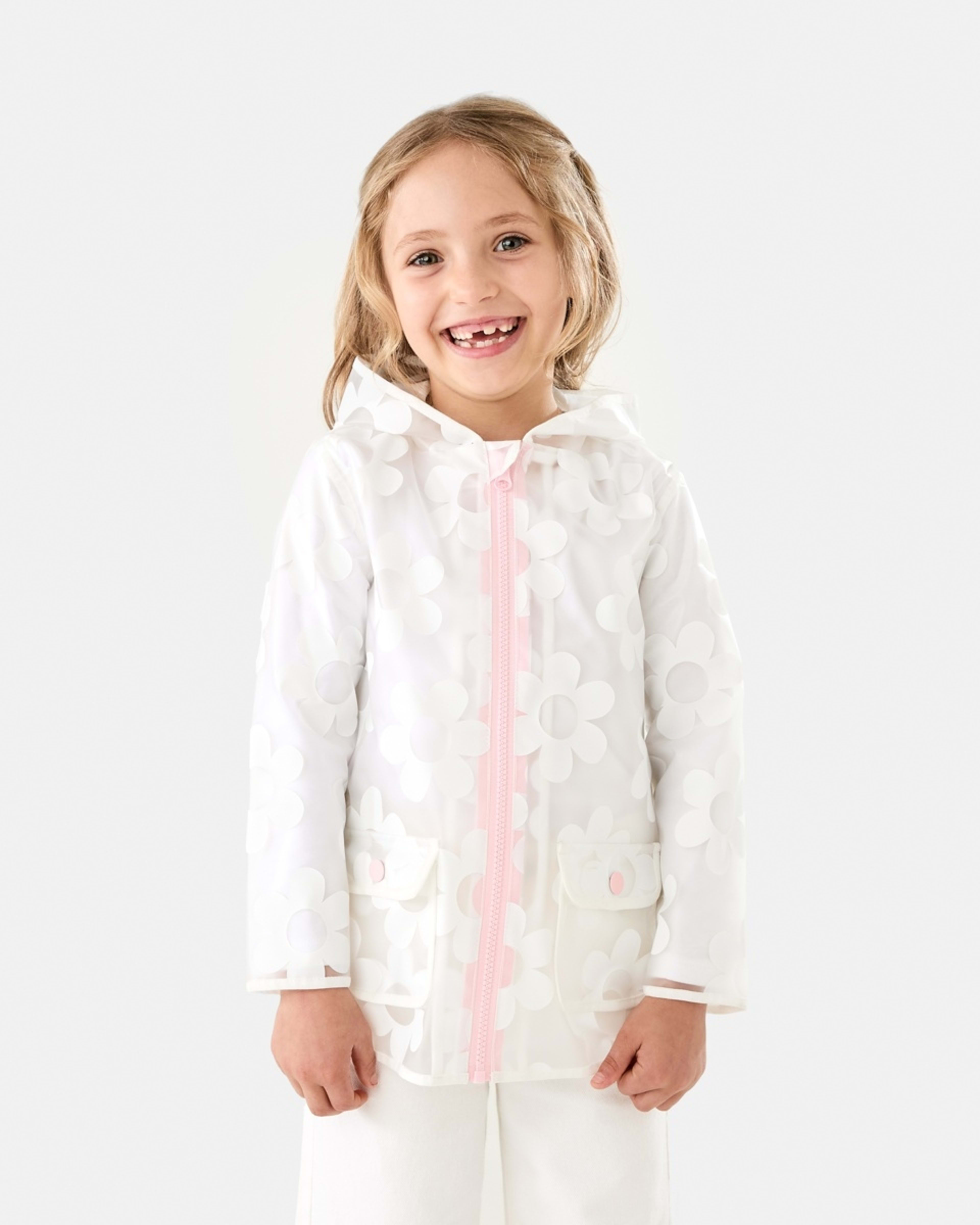 2 Print Rain Jacket Cocreation Flower White, 2 of 10